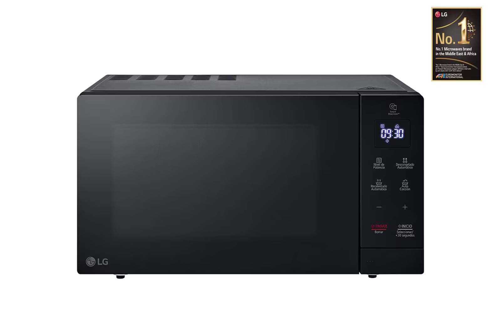 فرن ميكروويف نيو شيف من ال جي بقدرة 850 واط وبتحكم رقمي، سعة 30 لتر، لون اسود - MS3032JAS