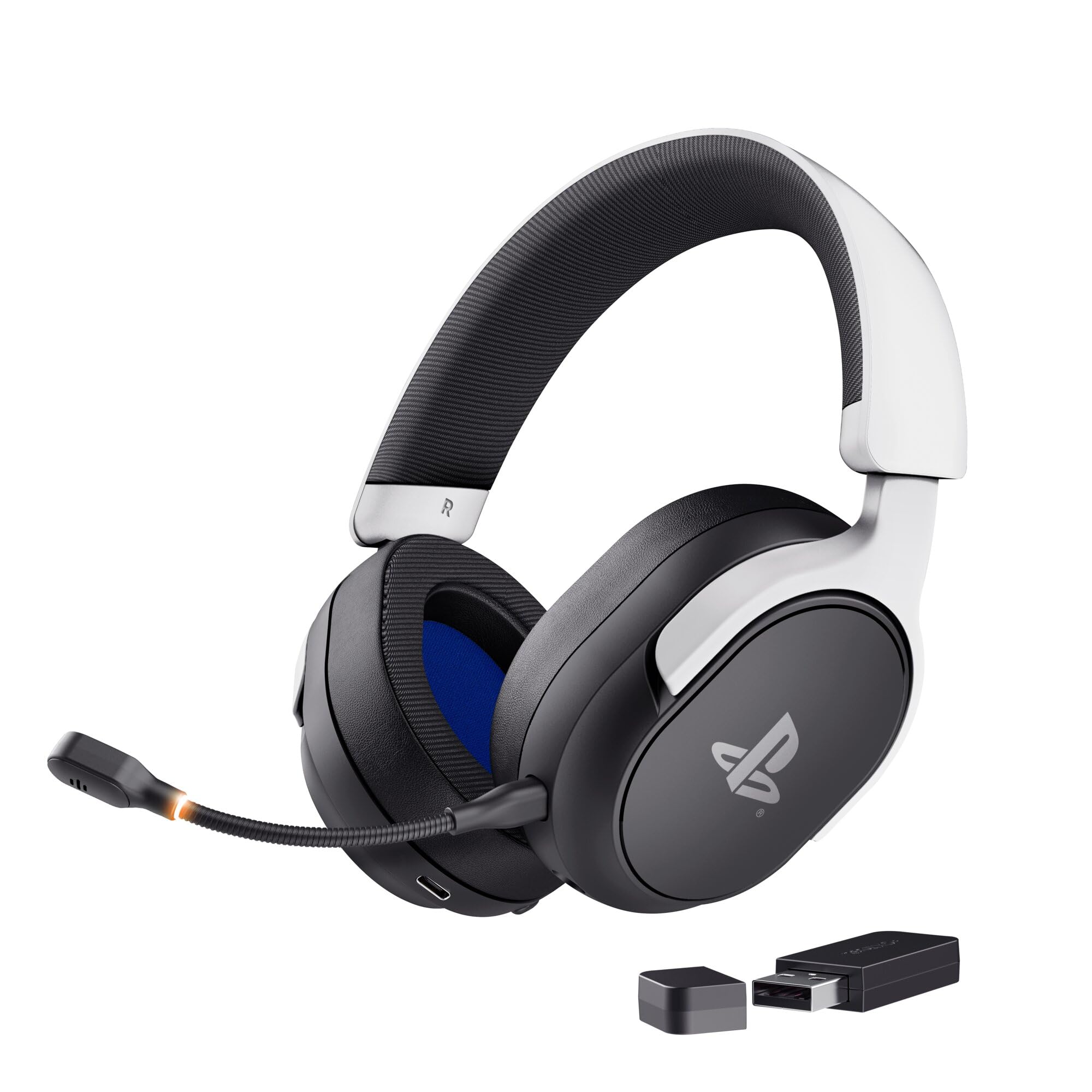 GXTrust 499BW Forta Wireless Gaming Headset [Officially Licensed for PlayStation 5], Ultra-low Latency, 2.4G USB Receive
