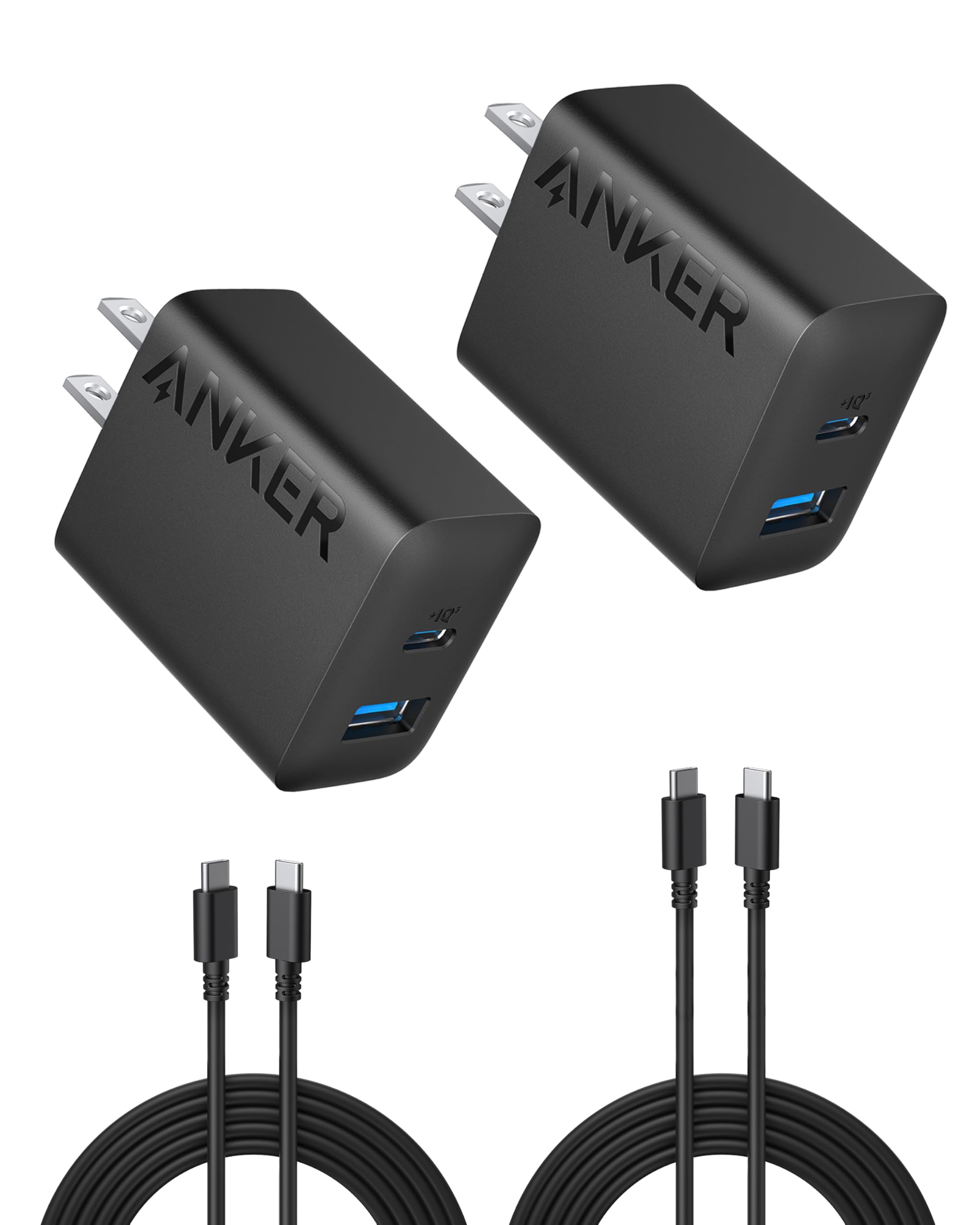 Anker iPhone Charger, 2-Pack 20W Fast USB C Charger Block, Type C Charger Fast Charging for iPhone 17/17 Pro Max/16 Seri