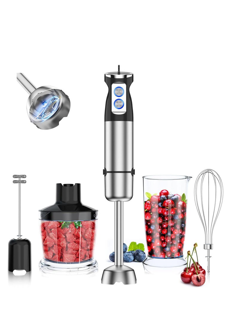 Hand Blender 1000W, 5-in-1 Electric Stick Blender, 24 Speed Adjustable Handheld Immersion Blender Mixer with Turbo Mode,