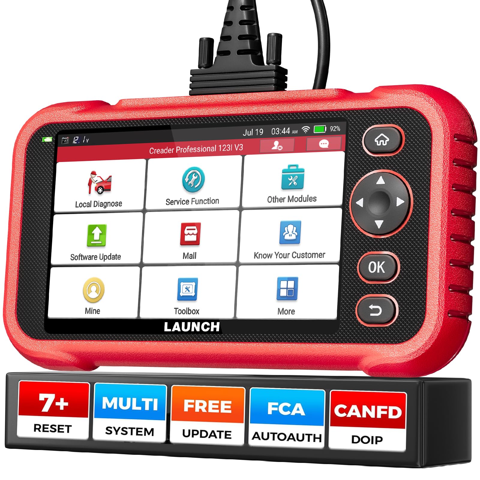 LAUNCH OBD2 Scanner CRP123I V3.0 Elite, 2026 Lifetime Free WiFi Update Scan Tool, FCA SGW, CANFD&DoIP, SAS/Throttle/Brak