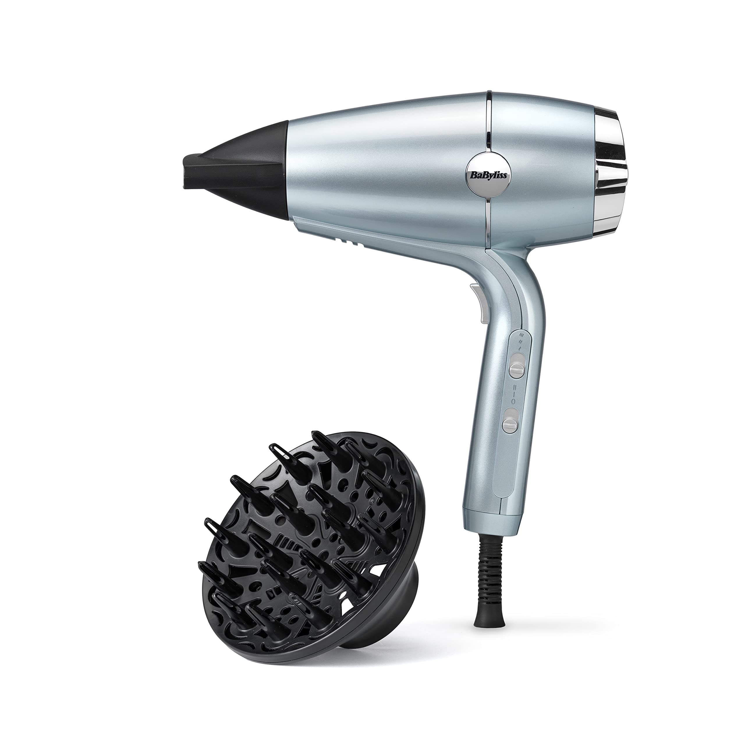 BaByliss Hydro-Fusion Hair Dryer with Diffuser - Professional 2100W Ionic Blow Dryer for Frizz-Free 