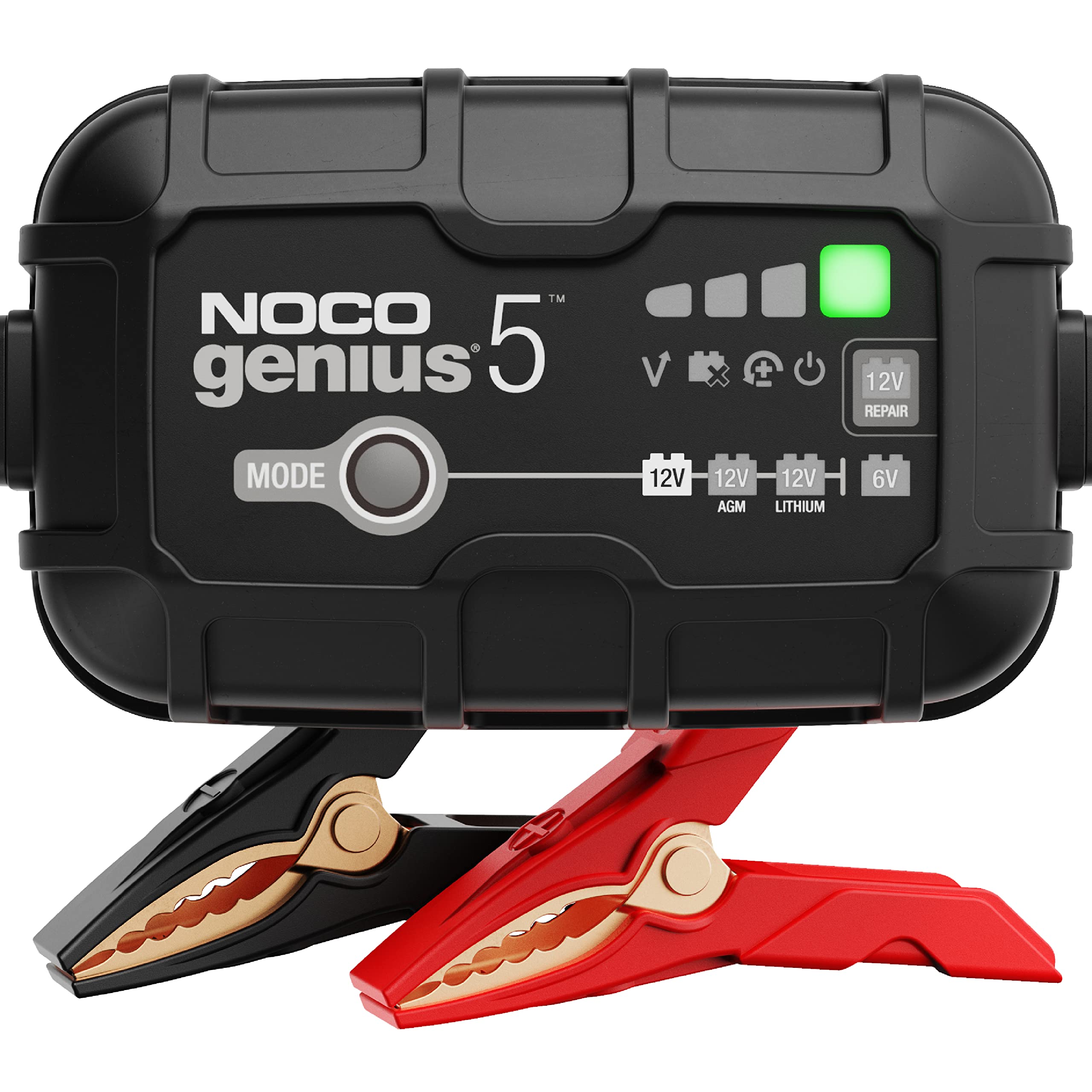 NOCO GENIUS5: 5A 6V/12V Smart Battery Charger – Automatic Maintainer, Trickle Charger & Desulfator with Overcharge Prote