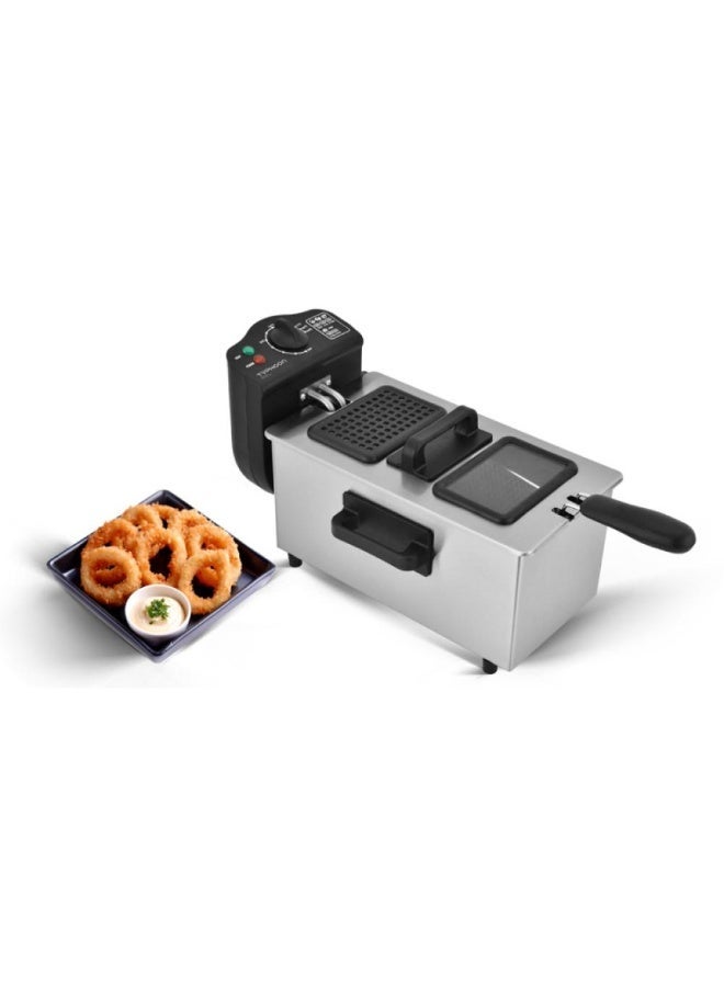 Typhoon Deep fryer without window - 3 liters - 2000 watts - Silver - TY-04-002