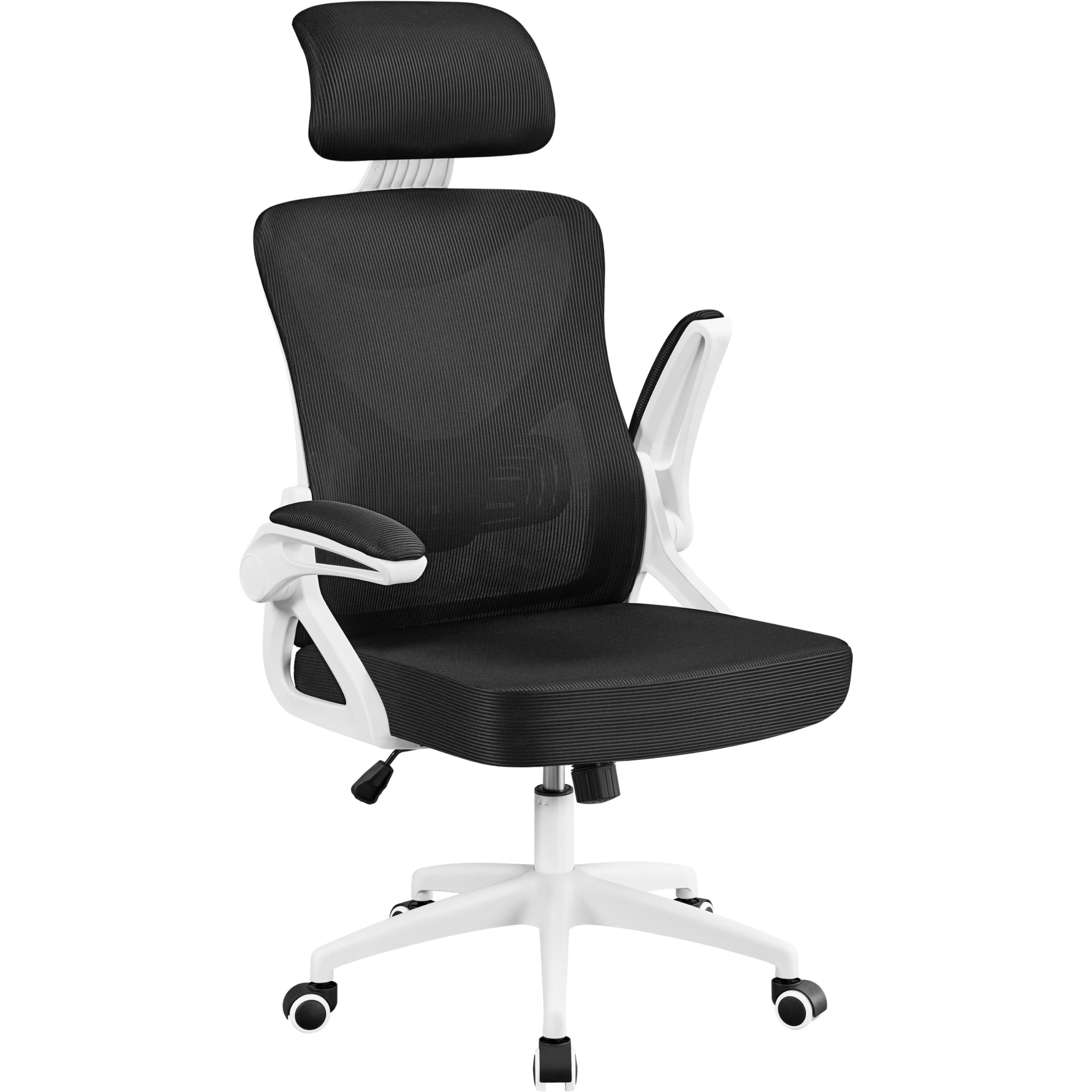 Yaheetech Computer Desk Chair Home Office Ergonomic Swivel Chair with Arms and Height Adjustable Back Support for Study 