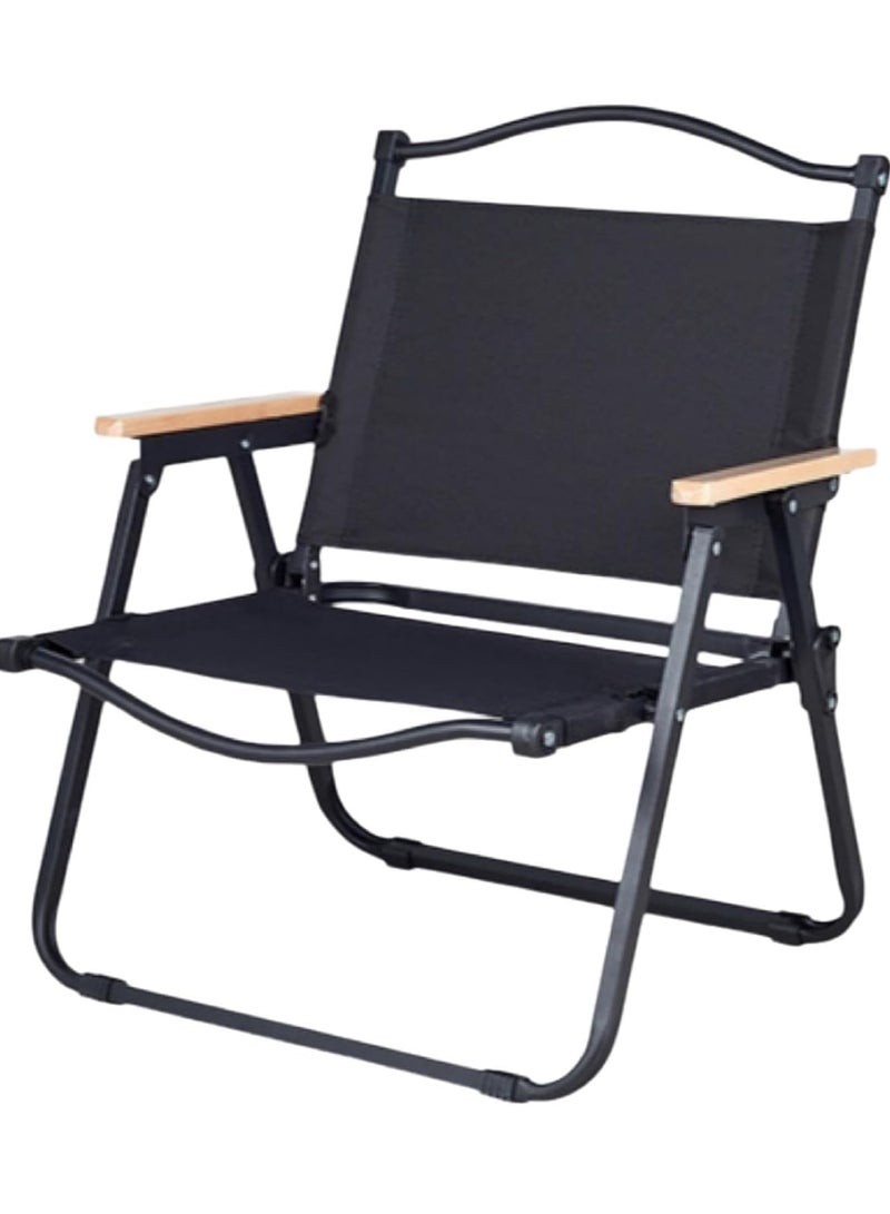 JOGAMS Folding Camping Chair Ultralight Aluminum Outdoor Beach Chair with Solid Wood Armrest Portable Collapsible Fishin