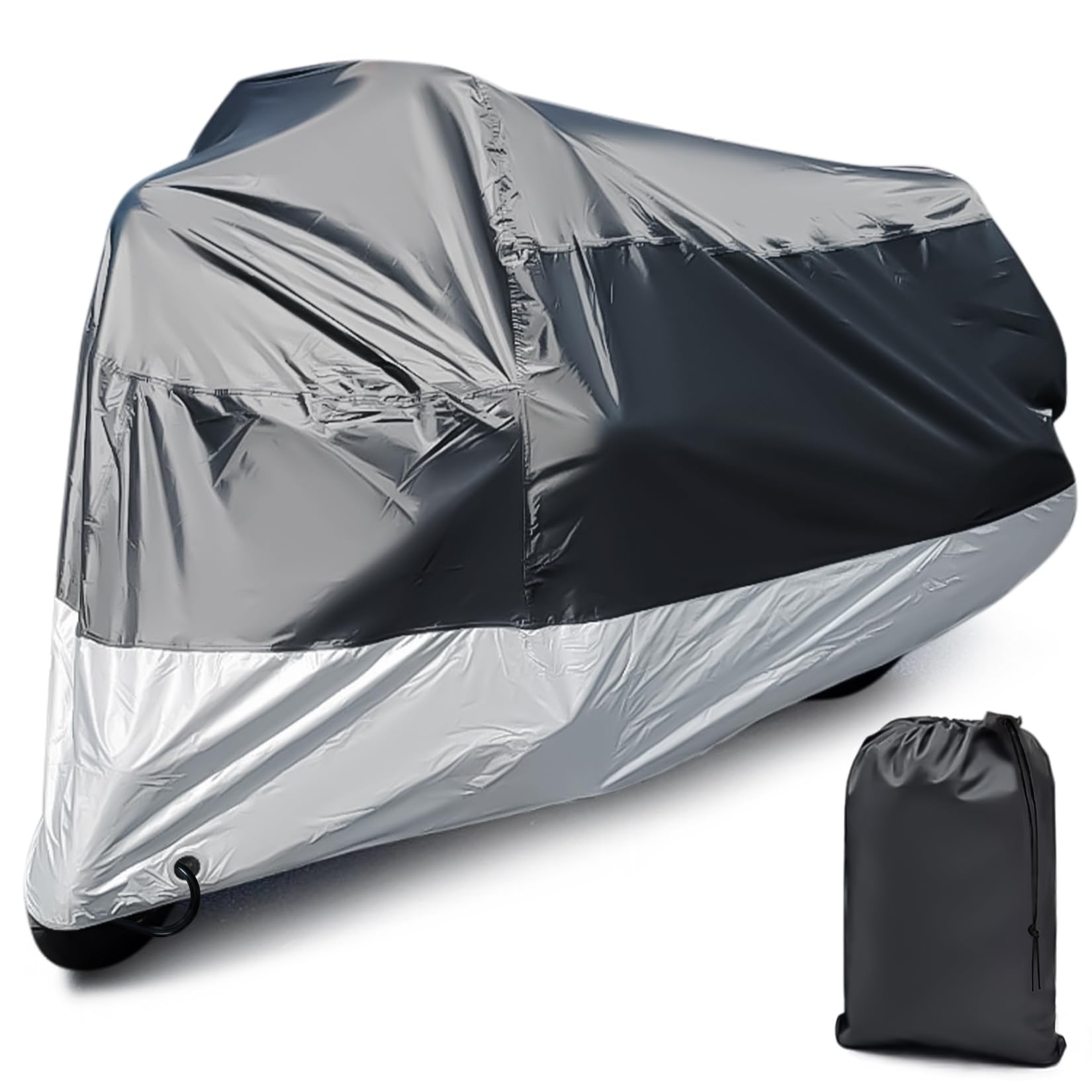 PSLER Waterproof Motorcycle Cover Outdoor for Motorbike Moped Dirt Bike | 96 x 49 x 41 Inch, with Lo
