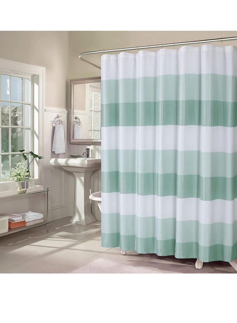 Excefore Home Waffle Weave Waterproof Shower Curtains, Spa Green 70