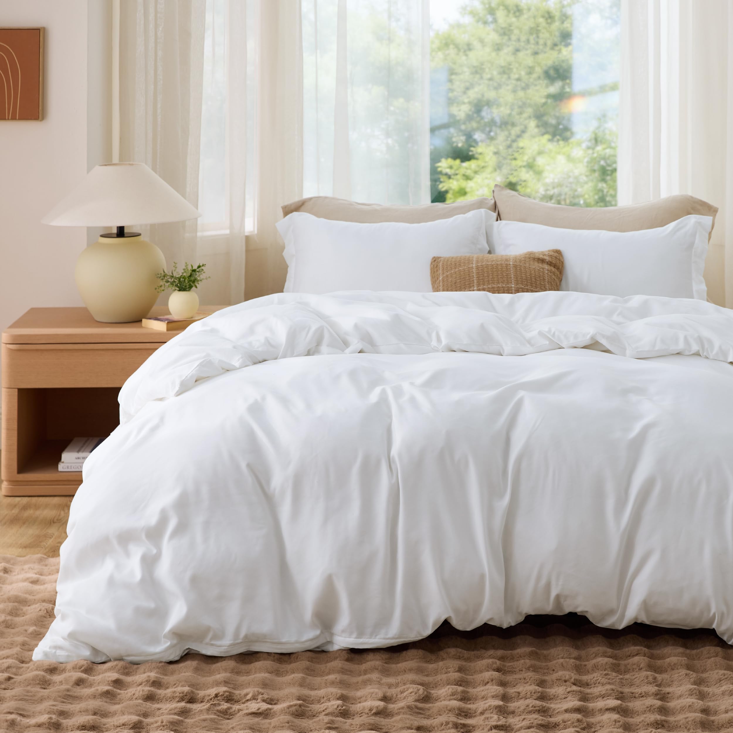 Bedsure Duvet Cover King Size - Soft Double Brushed Bedding Set for Kids & Adults, Zipper Closure, 3