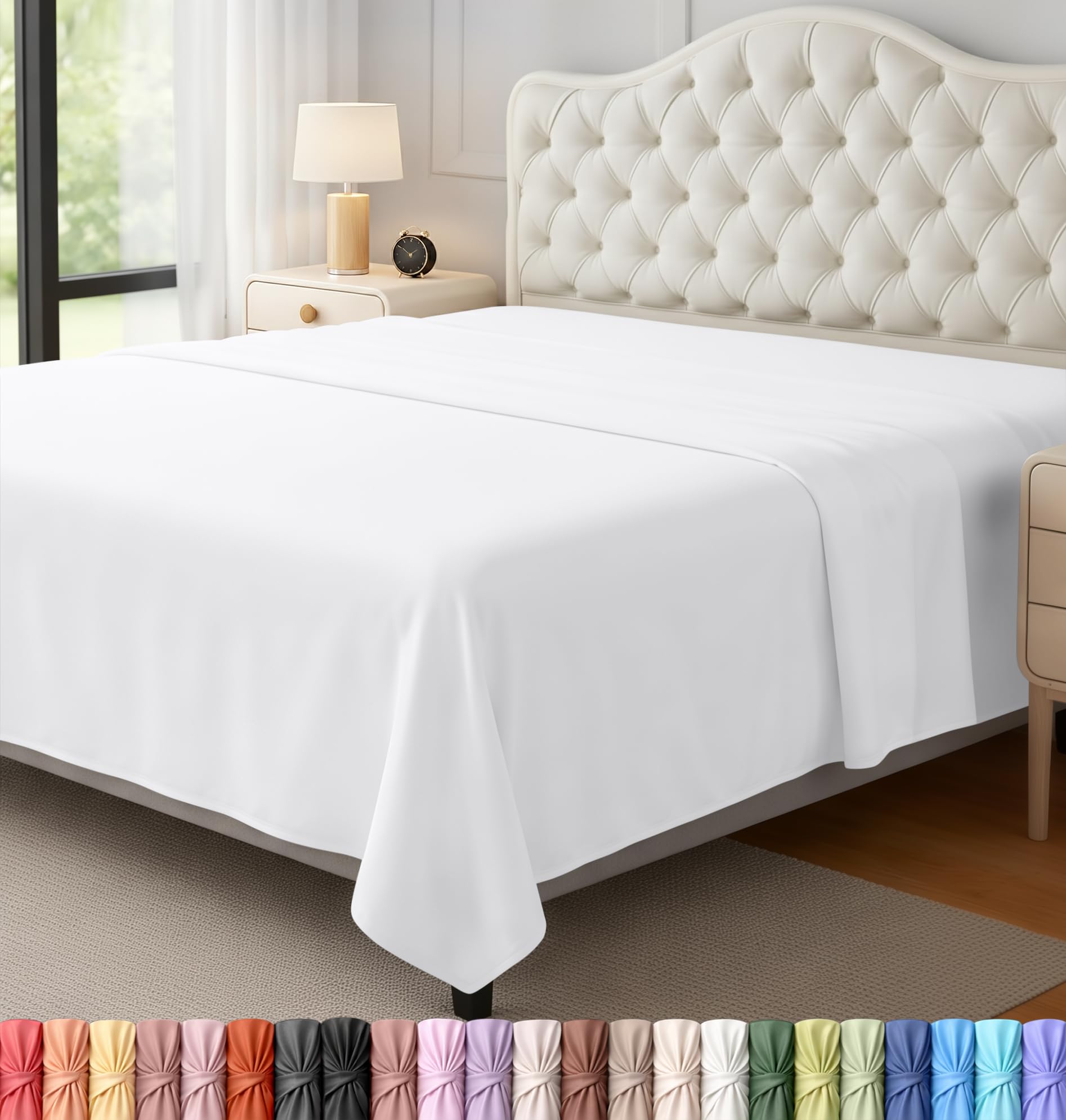 Utopia Bedding Flat Sheet - 1 Pack (Queen, White) - Soft Brushed Microfiber Fabric - Shrinkage & Fad