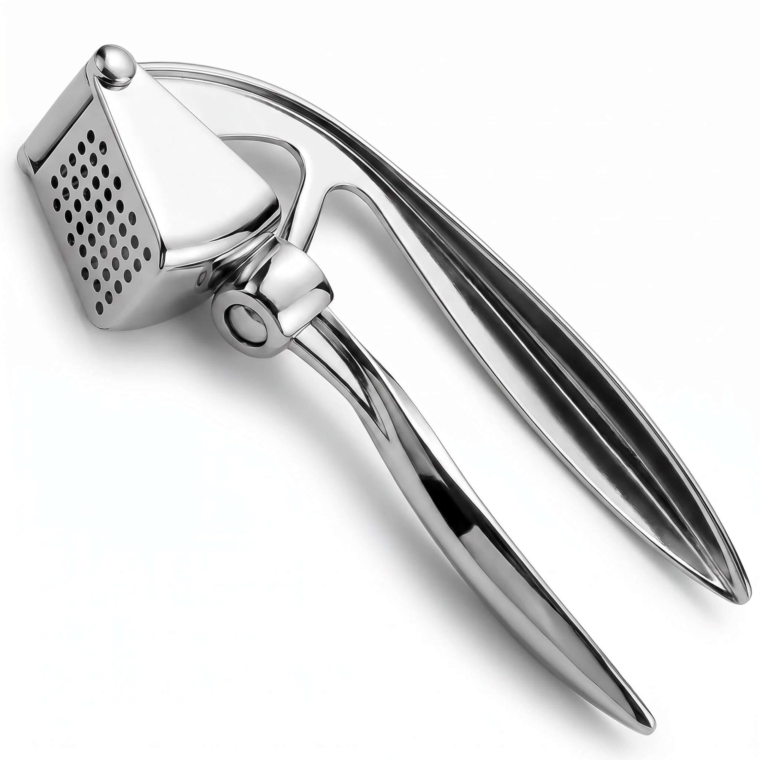 Garlic Press, Zinc Alloy Garlic Ginger Crusher & Mincer Tool Heavy Duty Garlic Mincer & Grinder with Large Chamber Multi
