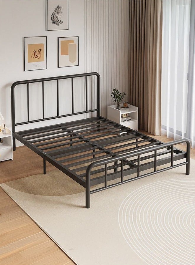 XiuWoo Thickening and Installation-free Bed Frame with Headboard and Footboard, Metal Platform Double Bed Bed Frame, All