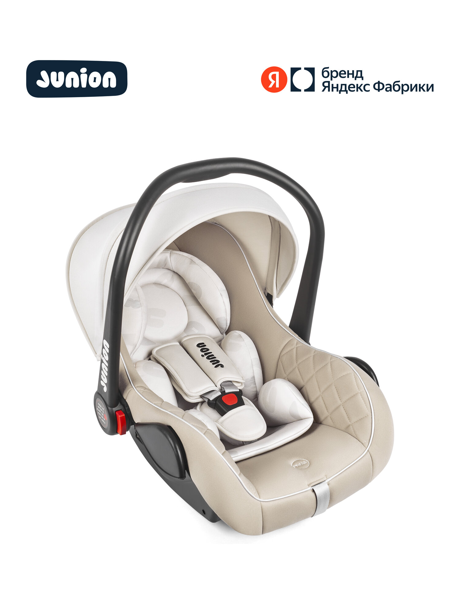 Автолюлька Junion Uma группа 0+ (0-13 кг), ECE R44/04, бежевый