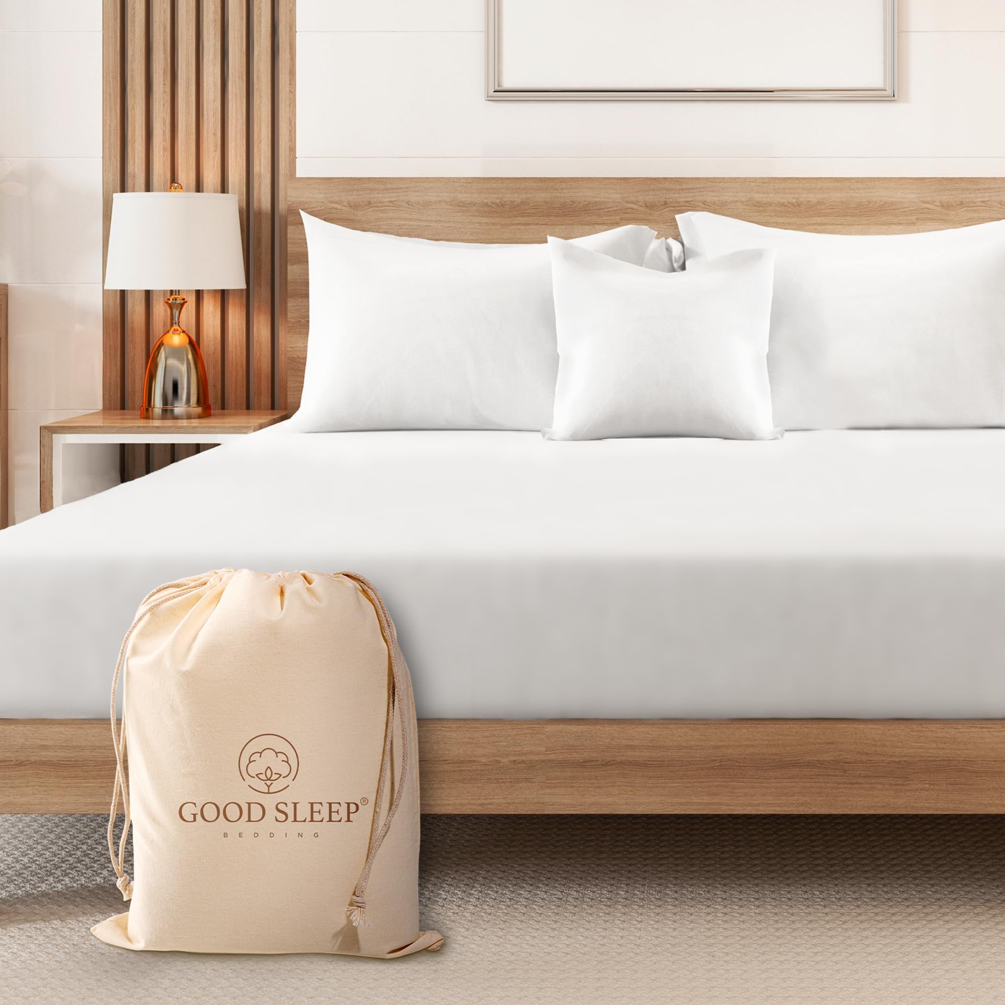 Luxury Egyptian Cotton Fitted Sheet, 1000 TC, Soft Sateen Weave, 1 Piece, 16
