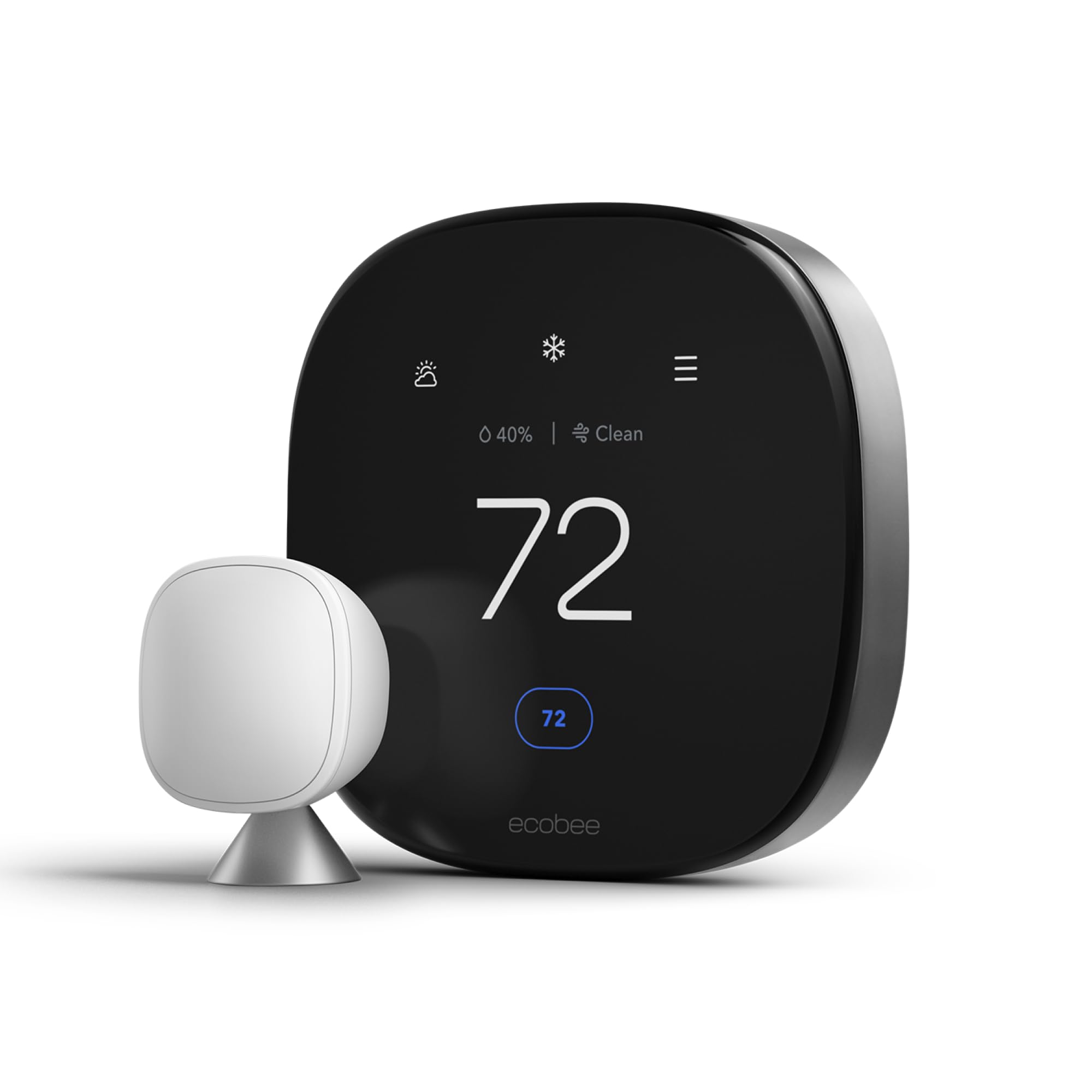 ecobee Smart Thermostat Premium with Smart Sensor and Air Quality Monitor - Programmable Wifi Thermostat - Works with Si