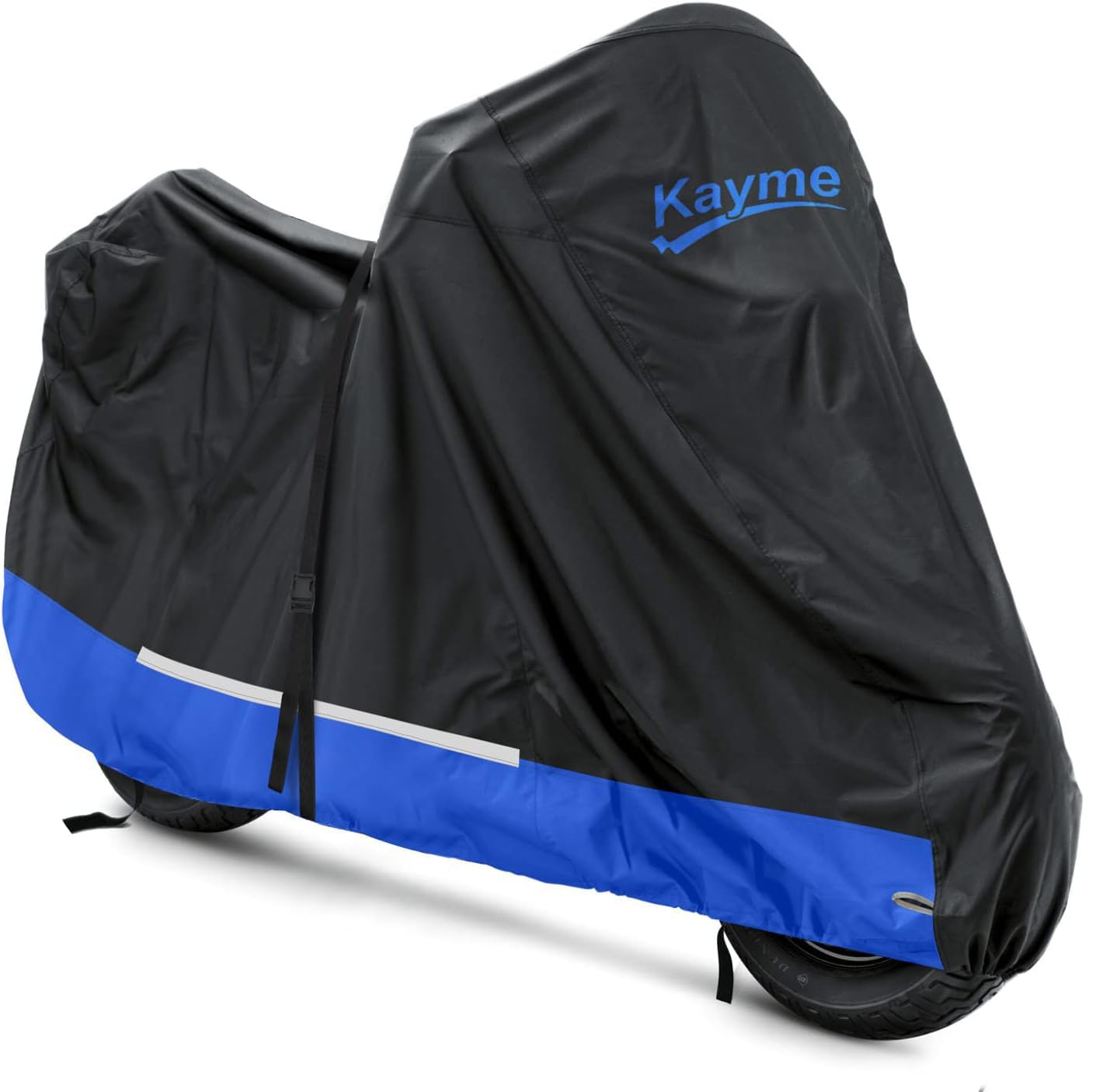 Kayme 300D Motorcycle Cover Waterproof Outdoor, Heavy Duty All Weather Rain UV Protection Motorbike 
