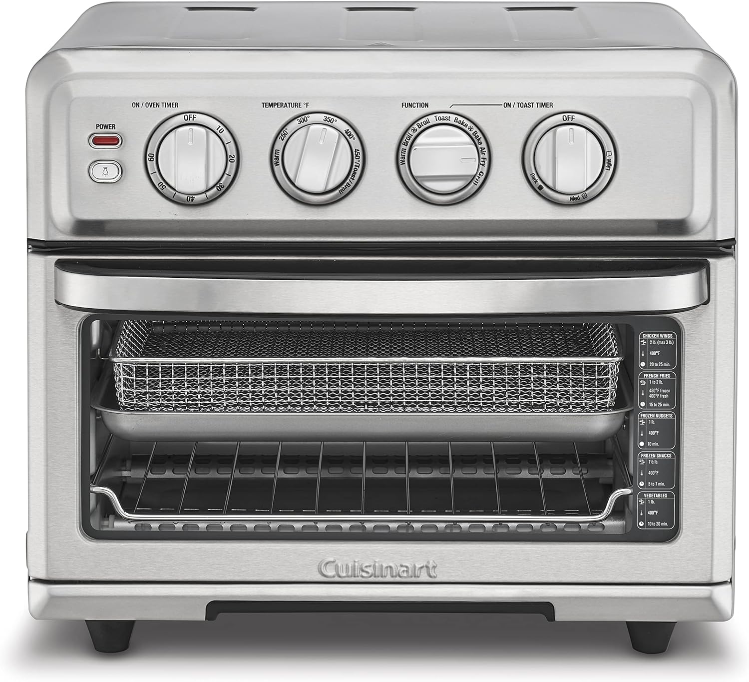 Cuisinart Air Fryer Toaster Oven, 1800W, 8-in-1 with Air Fry, Convection, Broil & Warm, 0.6 Cubic Feet, 60-Minute Timer,