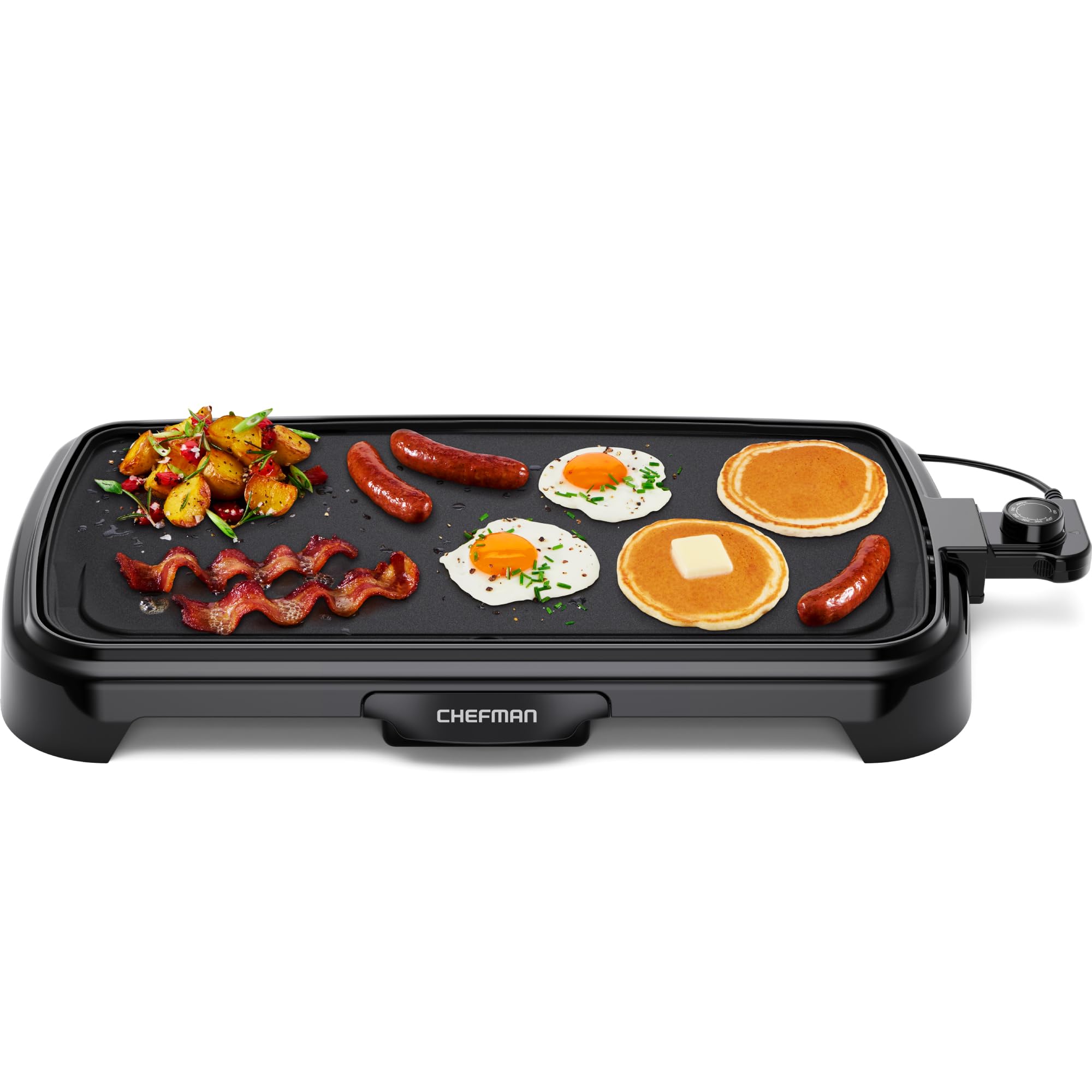 Chefman XL Electric Griddle with Removable Temperature Control, Immersible Flat Top Grill, Burger, Eggs, Pancake Griddle