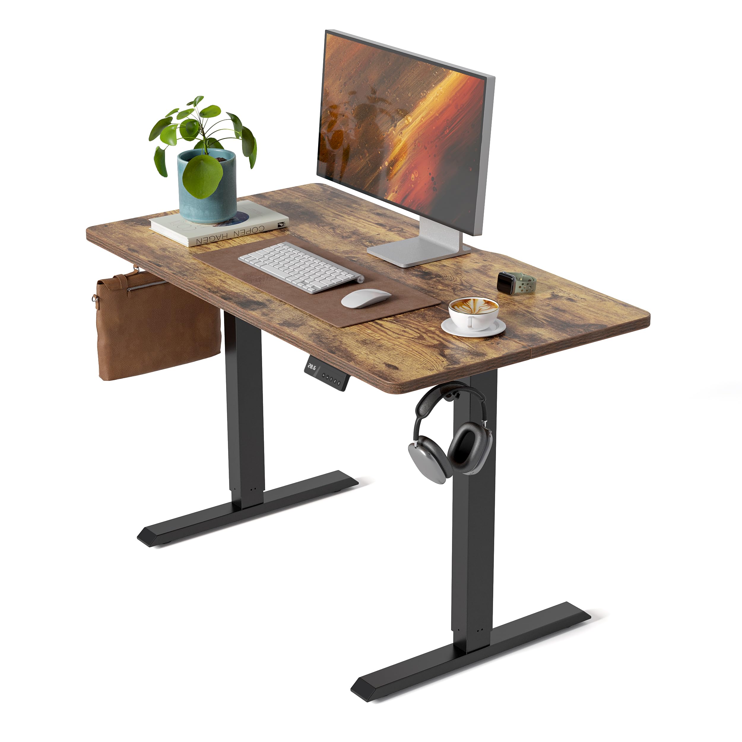 FEZIBO Electric Standing Desk 100 X 60 cm Heigh Adjustable Standing desk, Ergonomic Home Office Desk