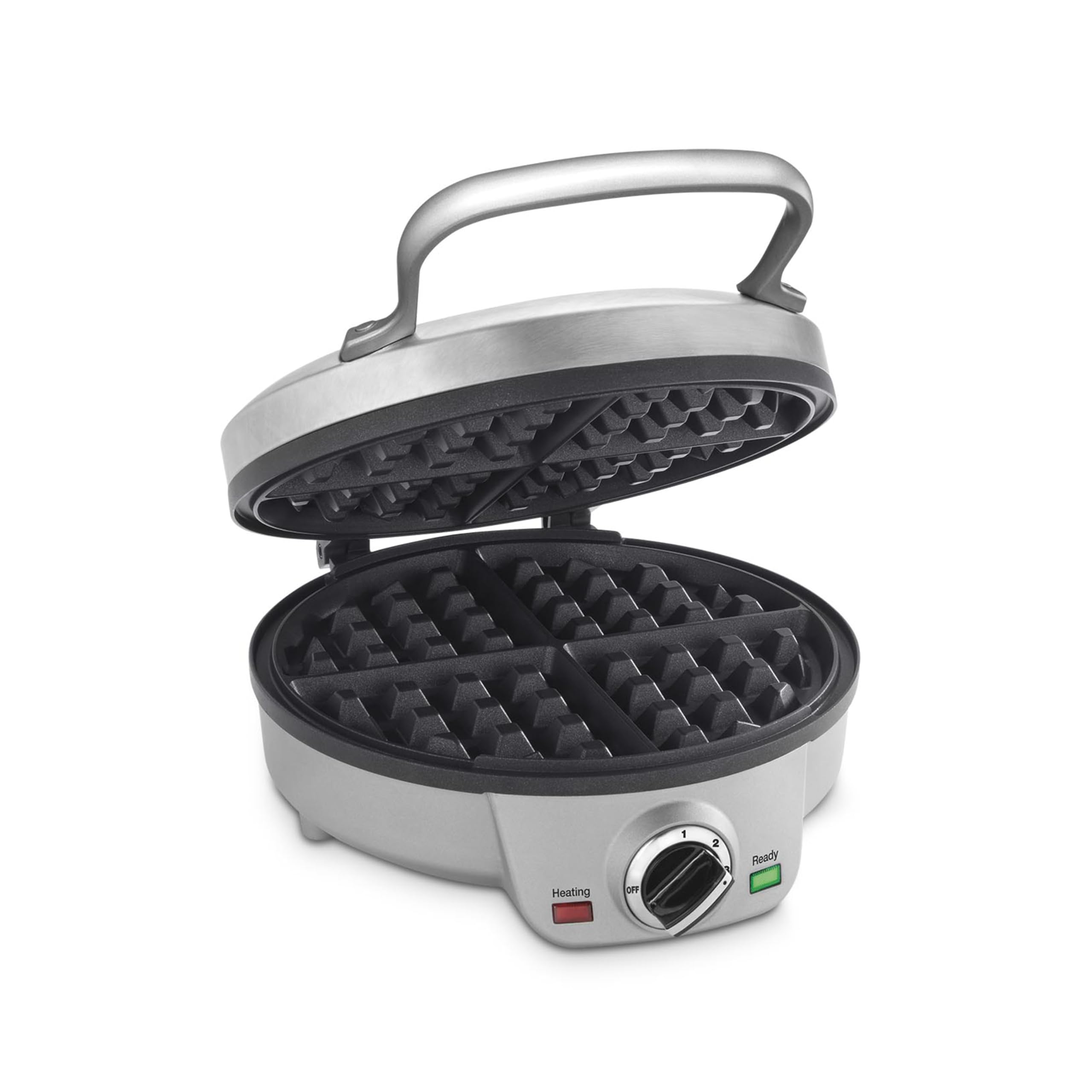 Cuisinart Belgian Waffle Maker, Round Waffle Iron, 6 Setting Adjustable Browning, Audible Alert, Non