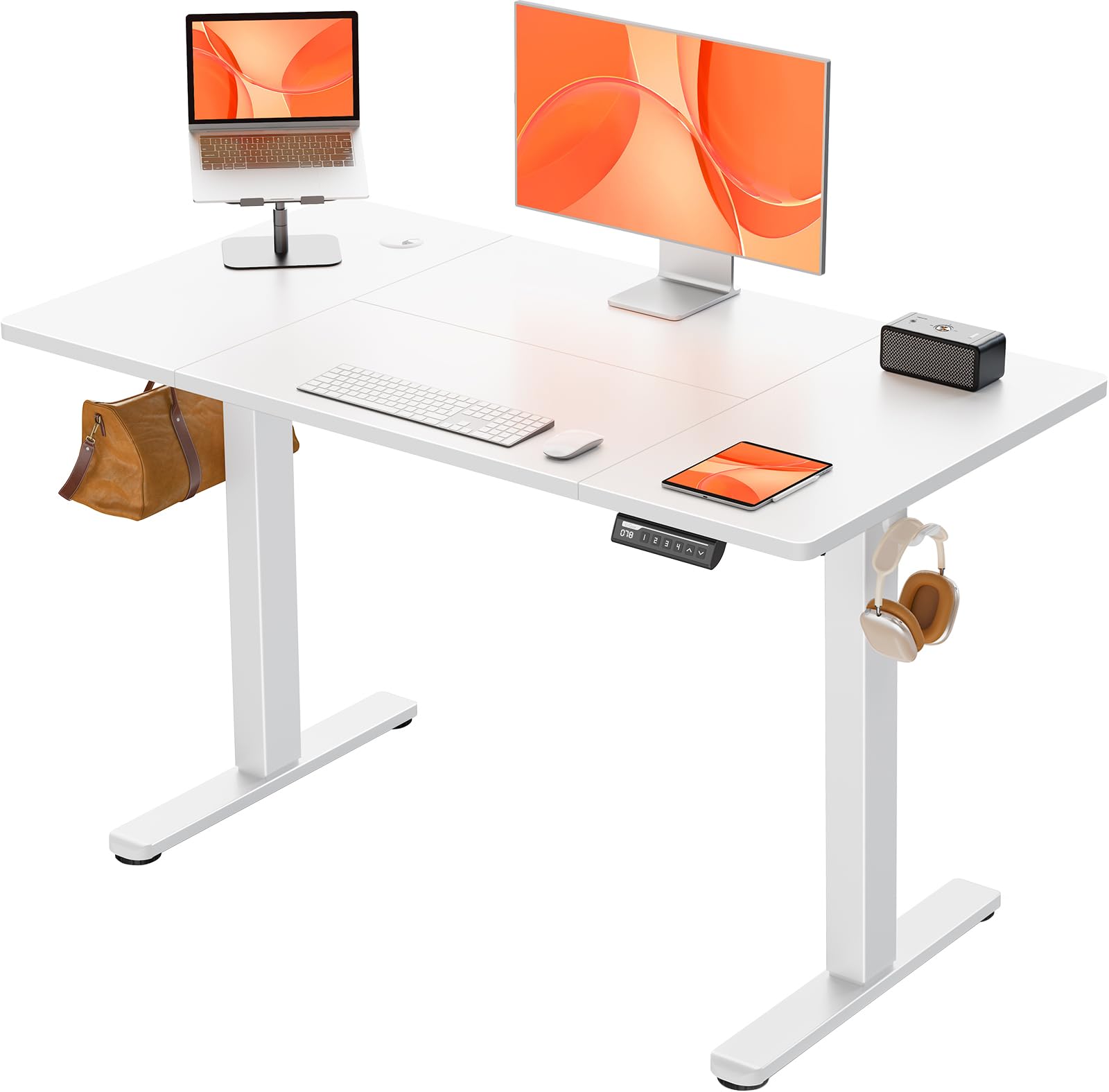 ErGear Electric Standing Desk Height Adjustable 120 x 60cm, Sit Stand Desk with 4 Memory Smart Pannel, Home Office Desk 