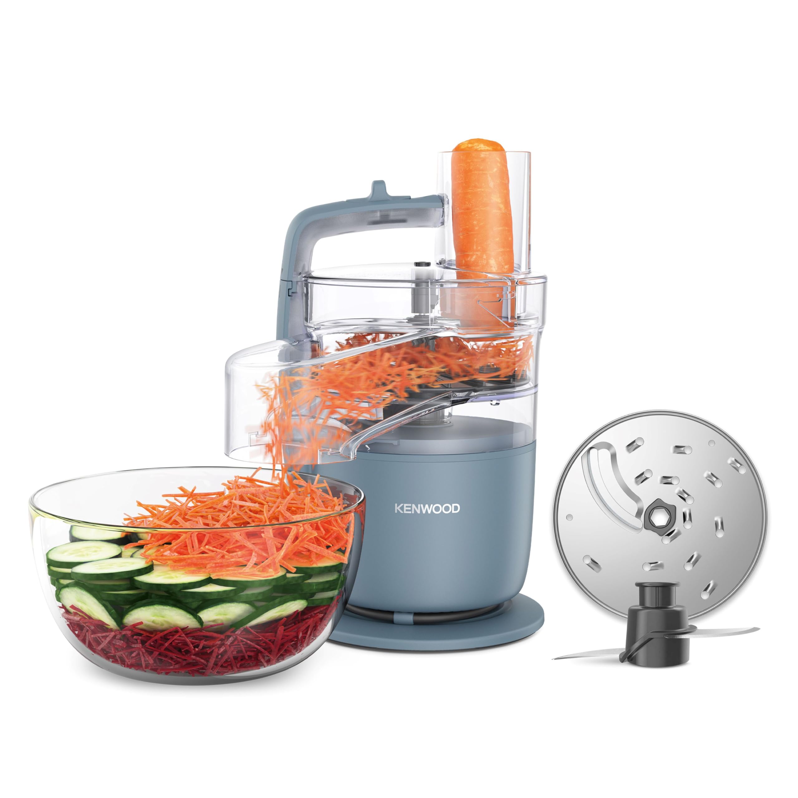 Kenwood, MultiPro Go FDP22.130GY, Food Processor, for Chopping, Slicing, Grating, Pureeing and Kneading Dough, with Exp