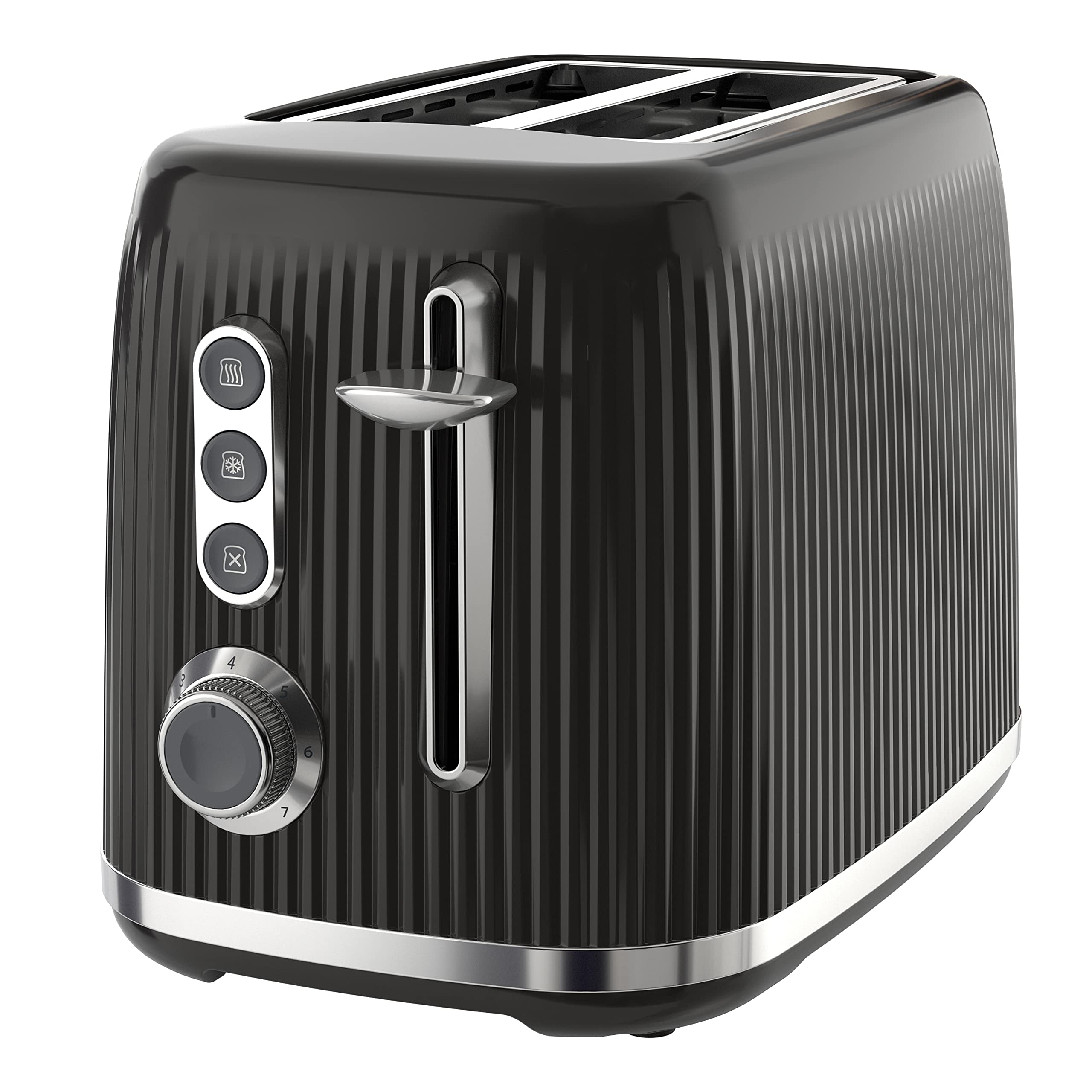 Breville Bold 2 Slice Toaster with High-Lift & Wide Slots | Black & Silver Chrome [VTR001]