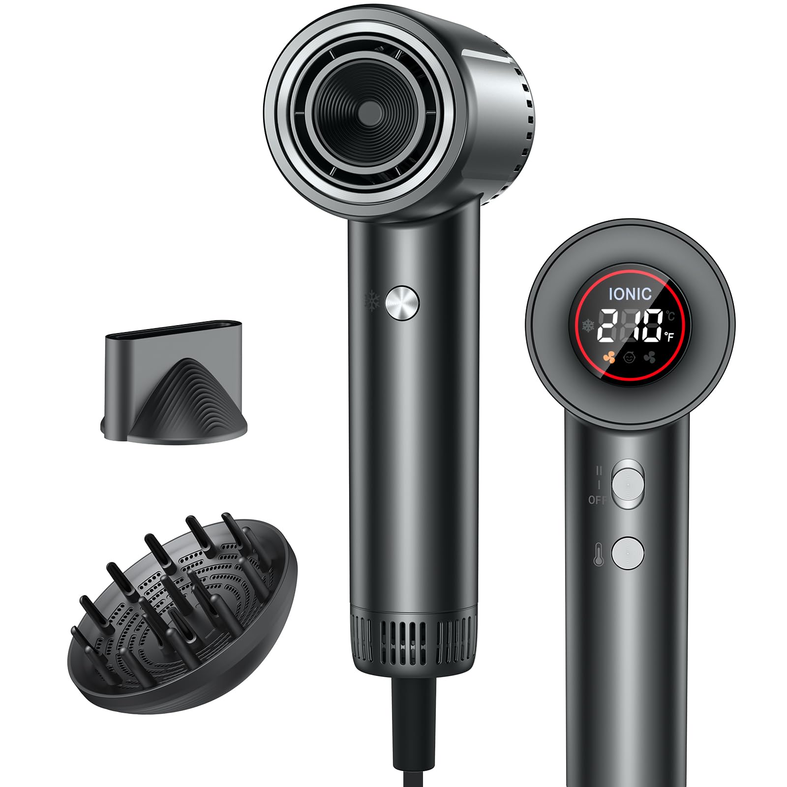 Hair Dryer, Professional Ionic Hair Dryer for Fast Drying, High Speed Hair Blow Dryer with Diffuser 