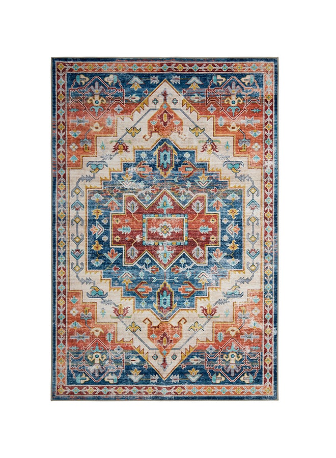Noon East Carpet Rug Anti-Slip-  Size- 183 x 275 cm - 6x9 ft | Royal Heritage Design | Color- Red & Blue| Ideal as Carpe