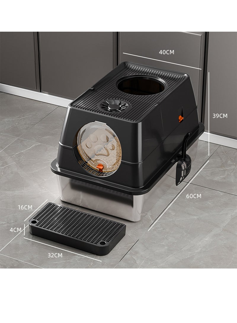 Kidle Fully Enclosed Cat Litter Box Fully Covered Cat Toilet Large Capacity