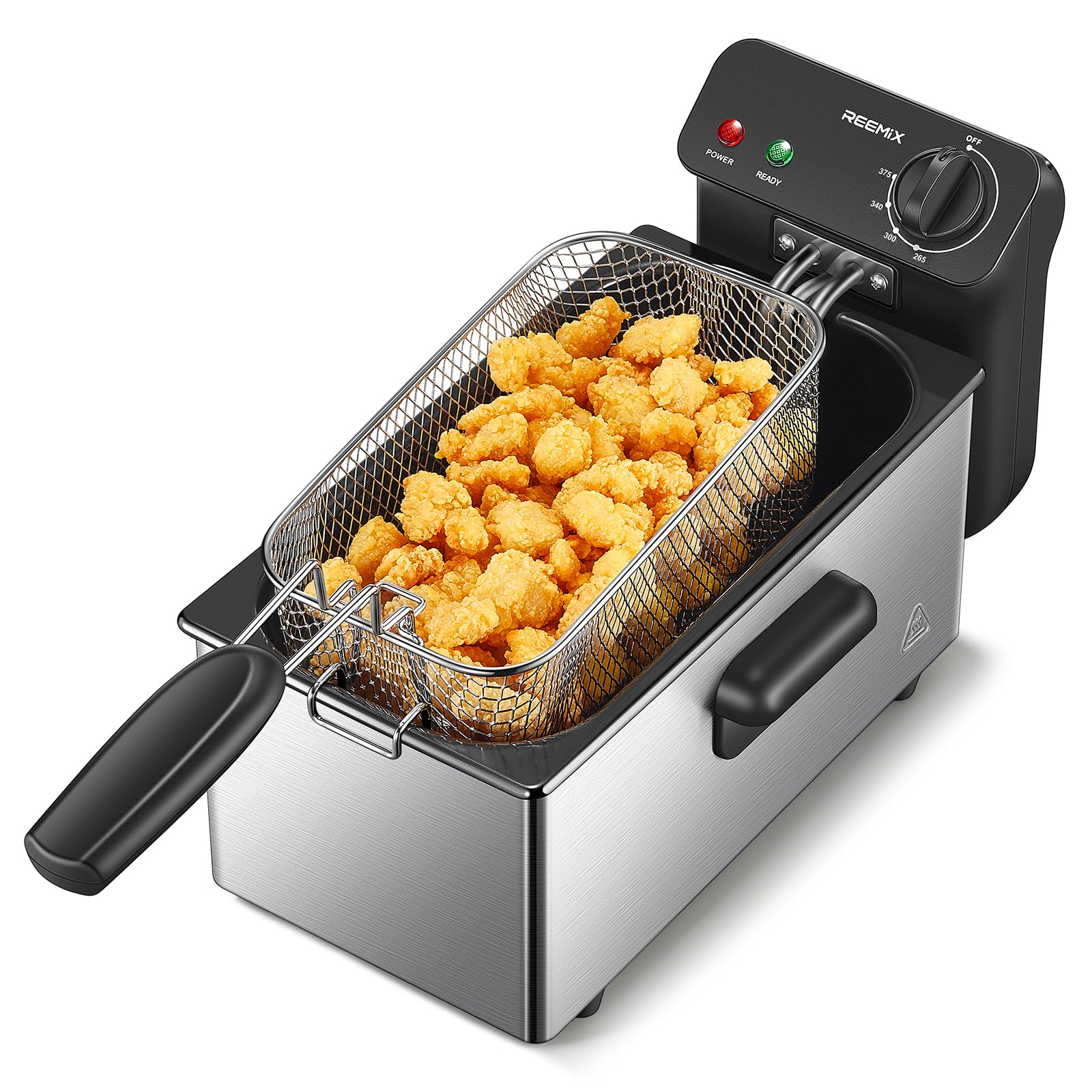 Deep Fat Fryer 3L, 2000W Electric Fryer with Detachable Non-Stick Oil Tank, View Window and Adjustable Temperature Contr