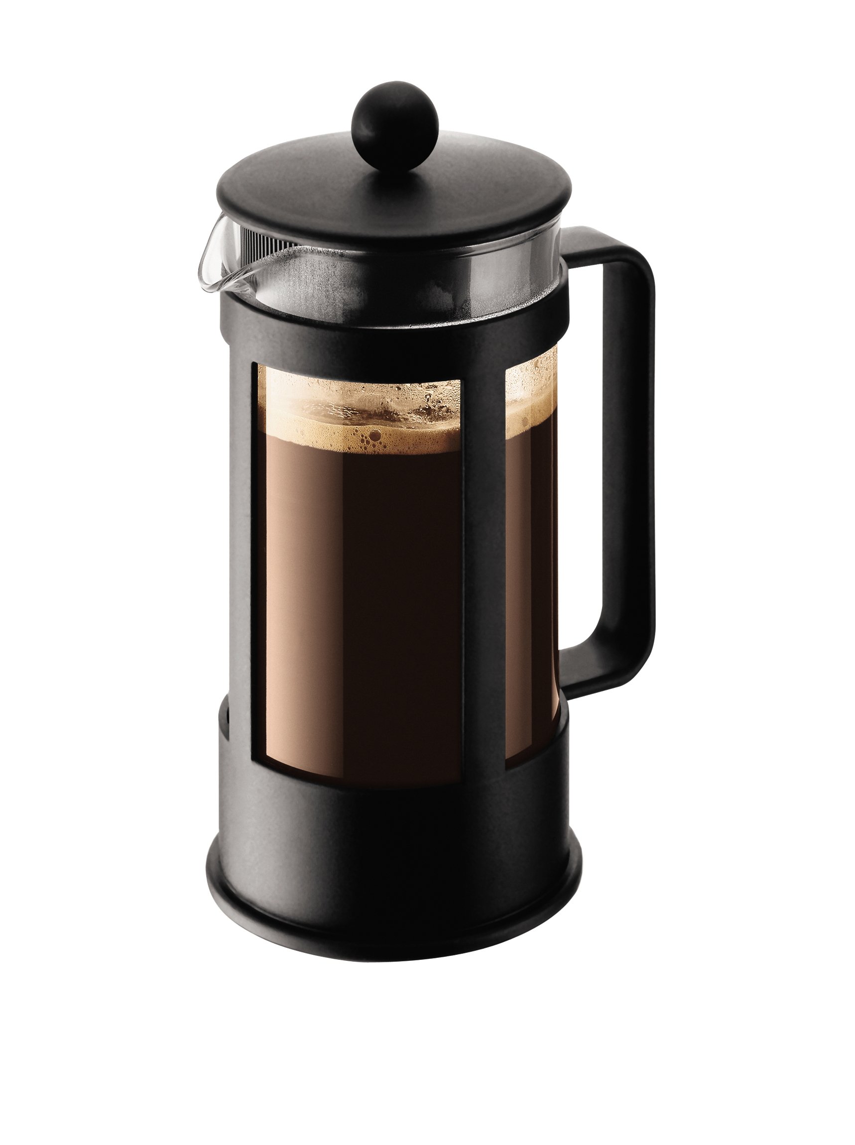 Bodum French Press Kenya - 350ml / 3 Cups Manual Coffee Maker - Heat-Resistant Glass & Stainless Steel - Dishwasher Safe