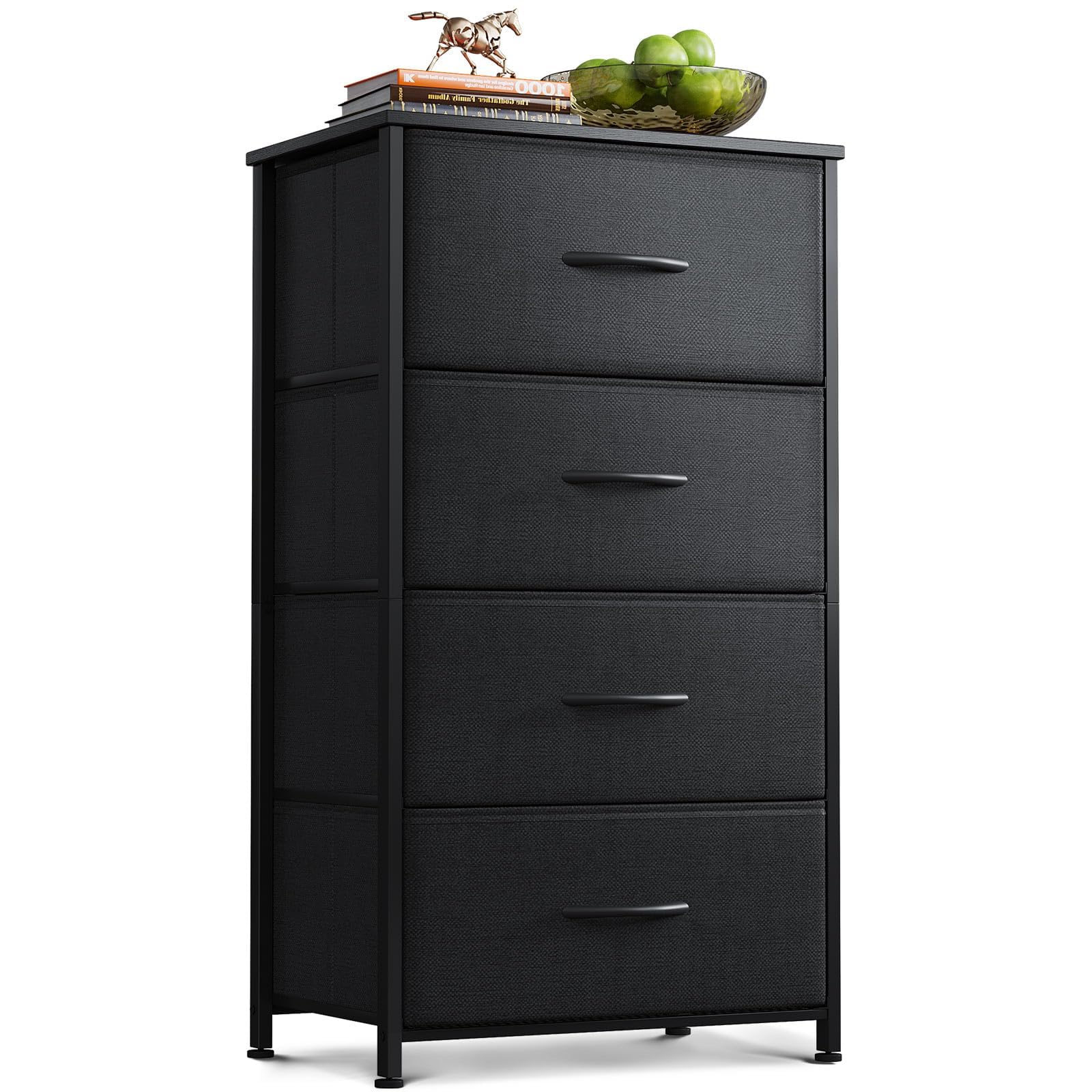 AODK Dresser for Bedroom with 4 Storage Drawers, Small Dressers Chest of Drawers Fabric Dresser with