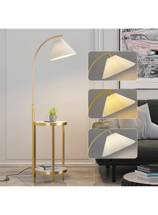 Sharpdo Arc Floor Lamp with Side Table, 3-Color Dimmable LED (3000K-6000K) 12W Standing Lamp with St