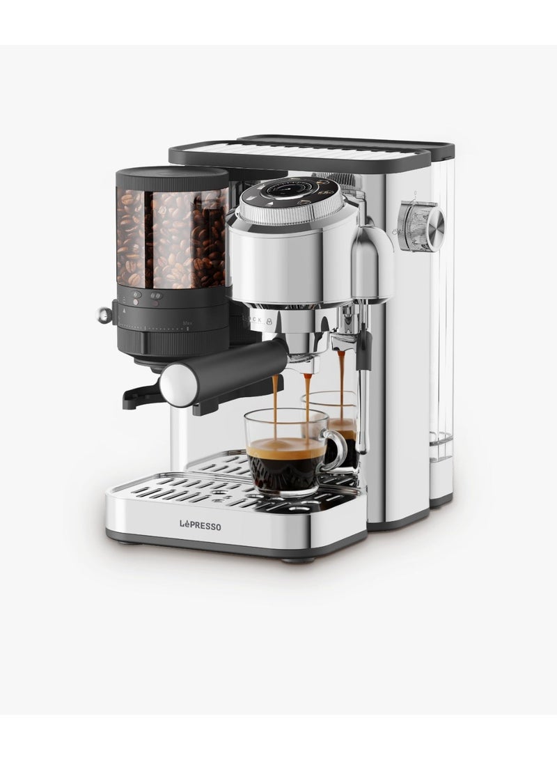 LePRESSO IlBurrone Espresso Coffee Machine / Espresso Maker / Coffee Maker / 20 Bar Italian Pump / Built-In Coffee Grind