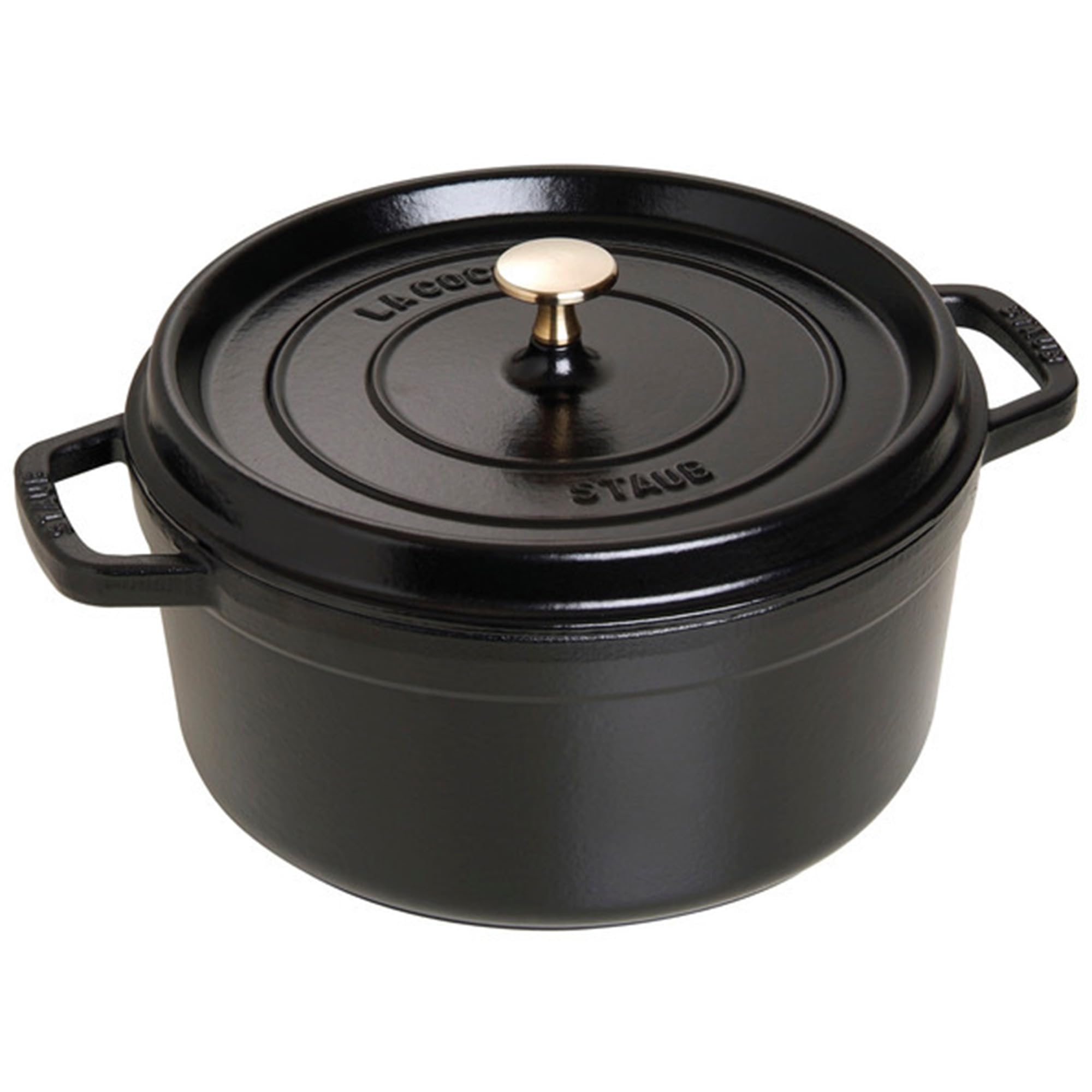 STAUB Cast Iron Dutch Oven 5.5-qt Round Cocotte, Made in France, Serves 5-6, Black Matte