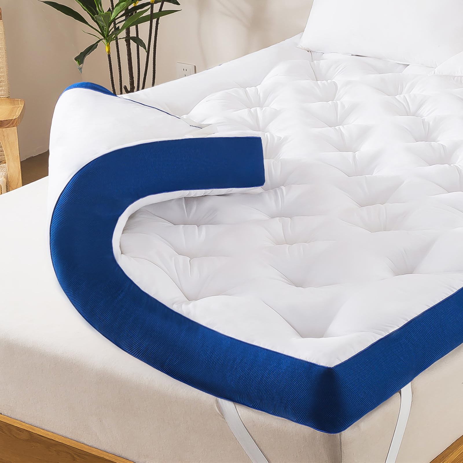 WhatsBedding 5 Inch Memory Foam Mattress Topper Queen for Back Pain, Filled with Flfuffy Soft Breath