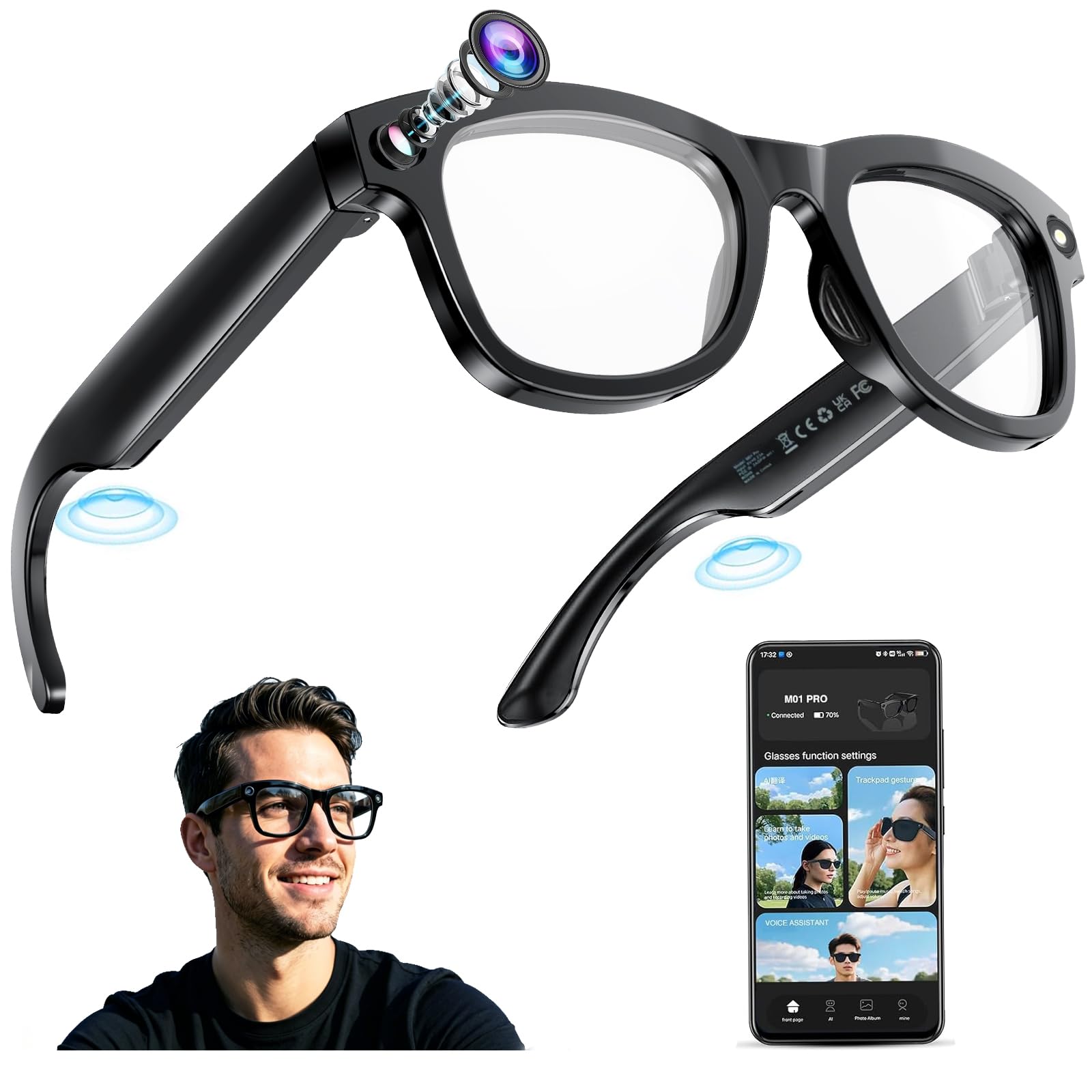 Smart AI Glasses for Men, Women