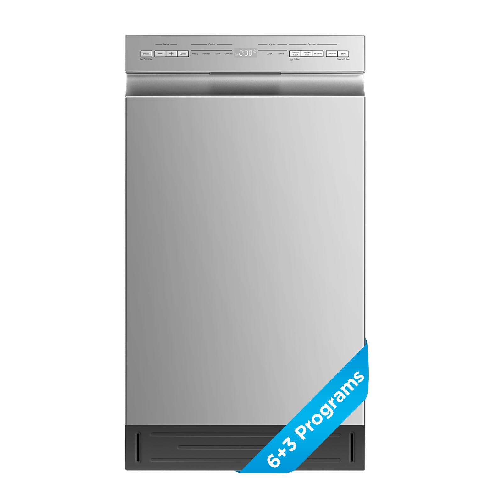 Midea 18 Inch Built-in Dishwasher, Slim Space-Saving Design with 8 Place Settings, 6 Washing Programs & Stainless Steel 