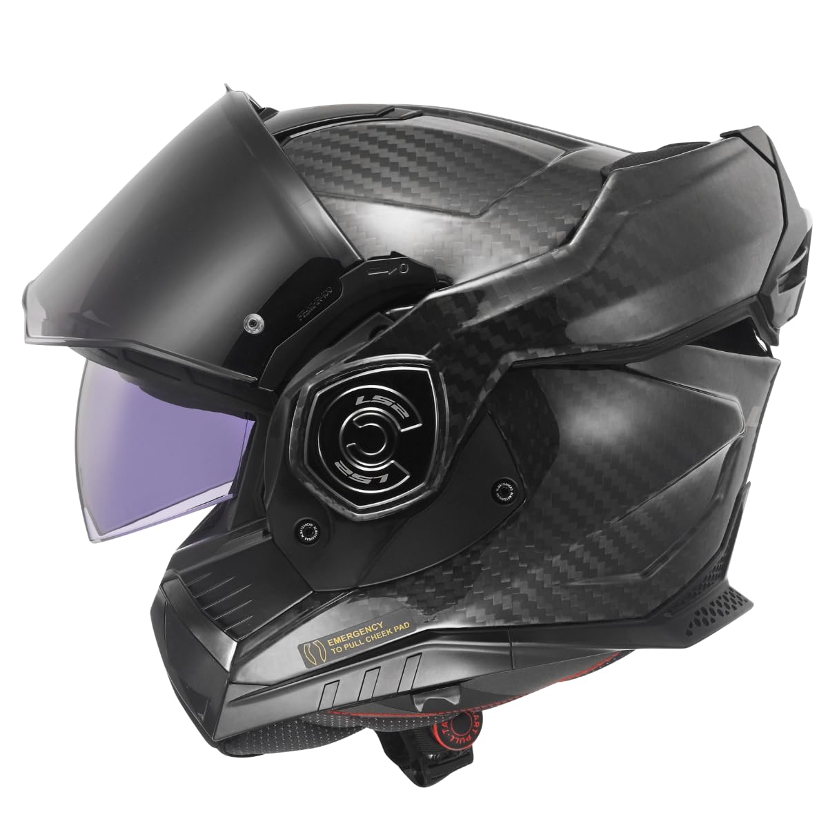 LS2 Helm Advant X Carbon Solid FF901 mat zwart | | Quick Release ratelsluiting | Carbon | geeignet für