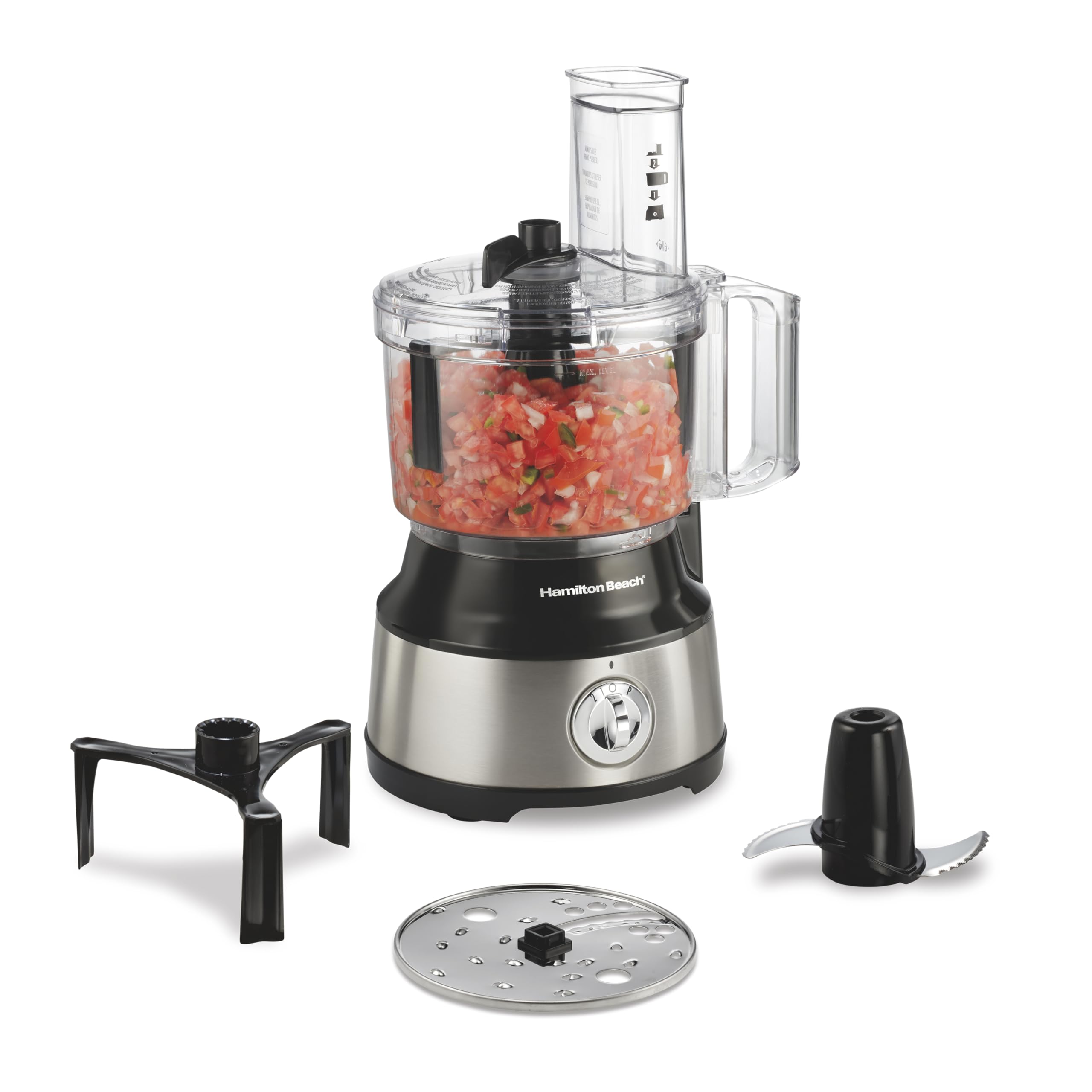 Hamilton Beach Food Processor & Vegetable Chopper for Slicing, Shredding, Mincing, and Puree, 10 Cups + Easy Clean Bowl