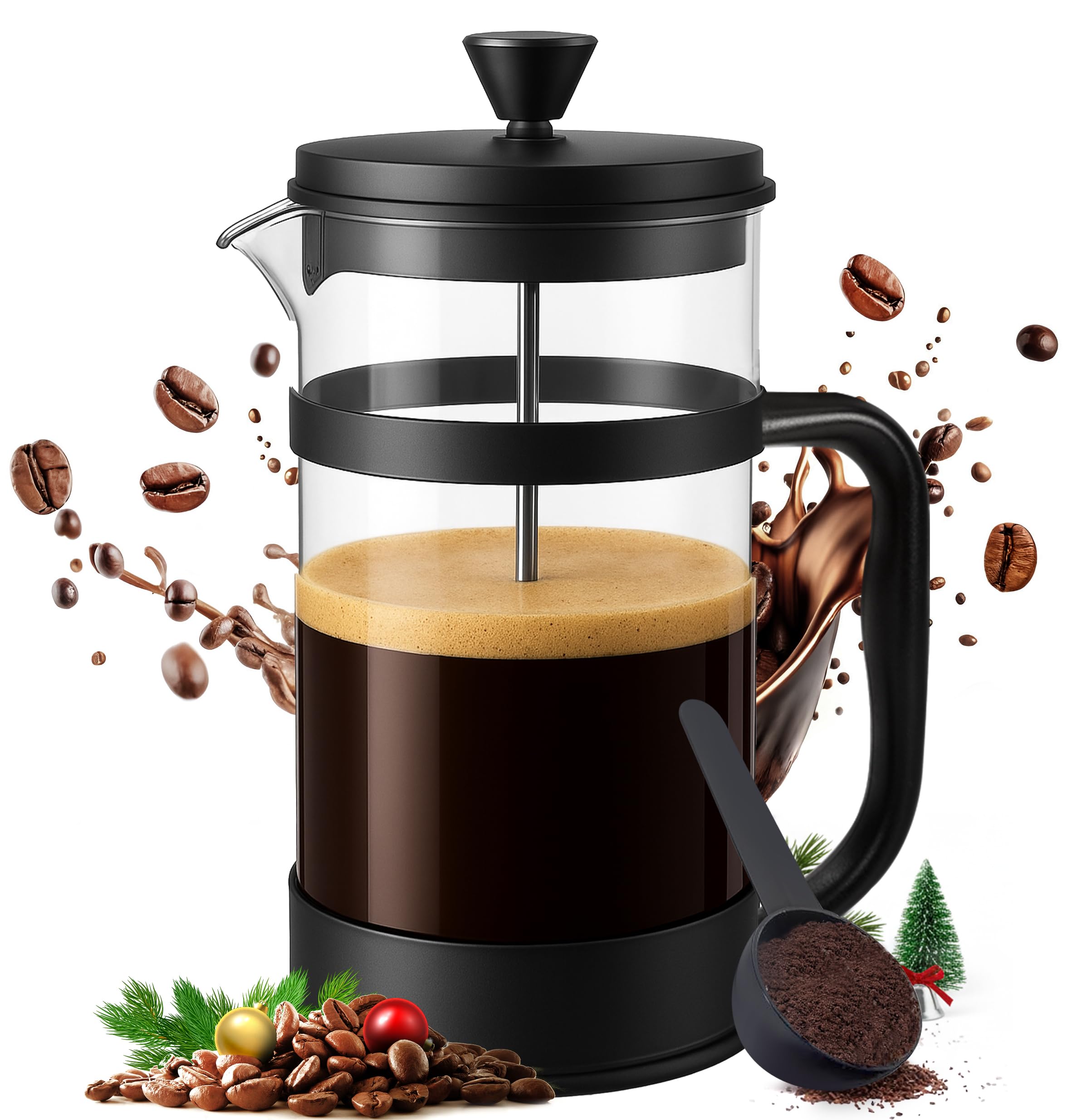 Utopia Kitchen Borosilicate Glass French Press Coffee Maker 34 Oz, Heat-Resistant Cafetiere & Tea Ma