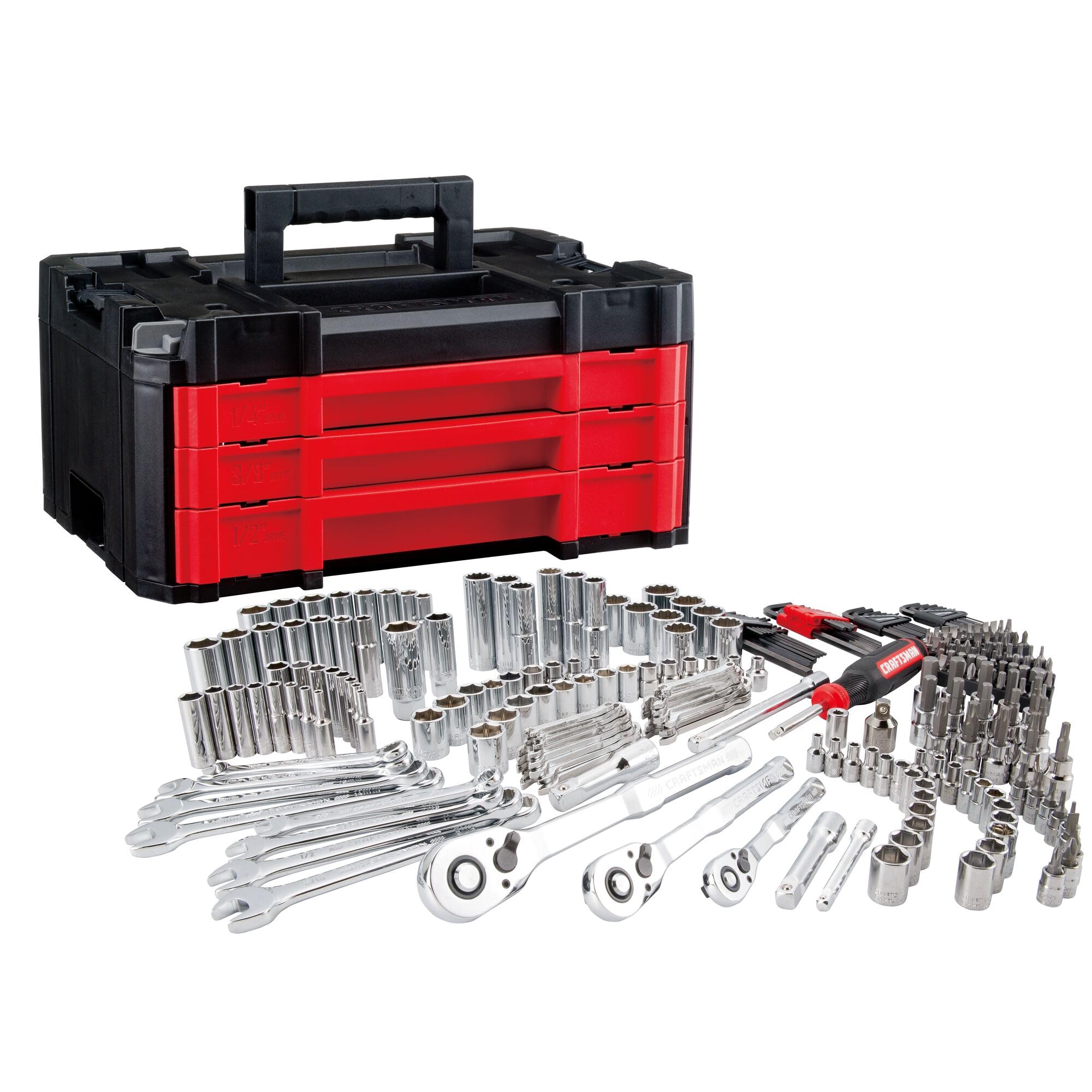 Craftsman 262-Piece Mechanic Tool Set with 3-Drawer VERSASTACK Box, SAE and Metric Socket Set, Car a