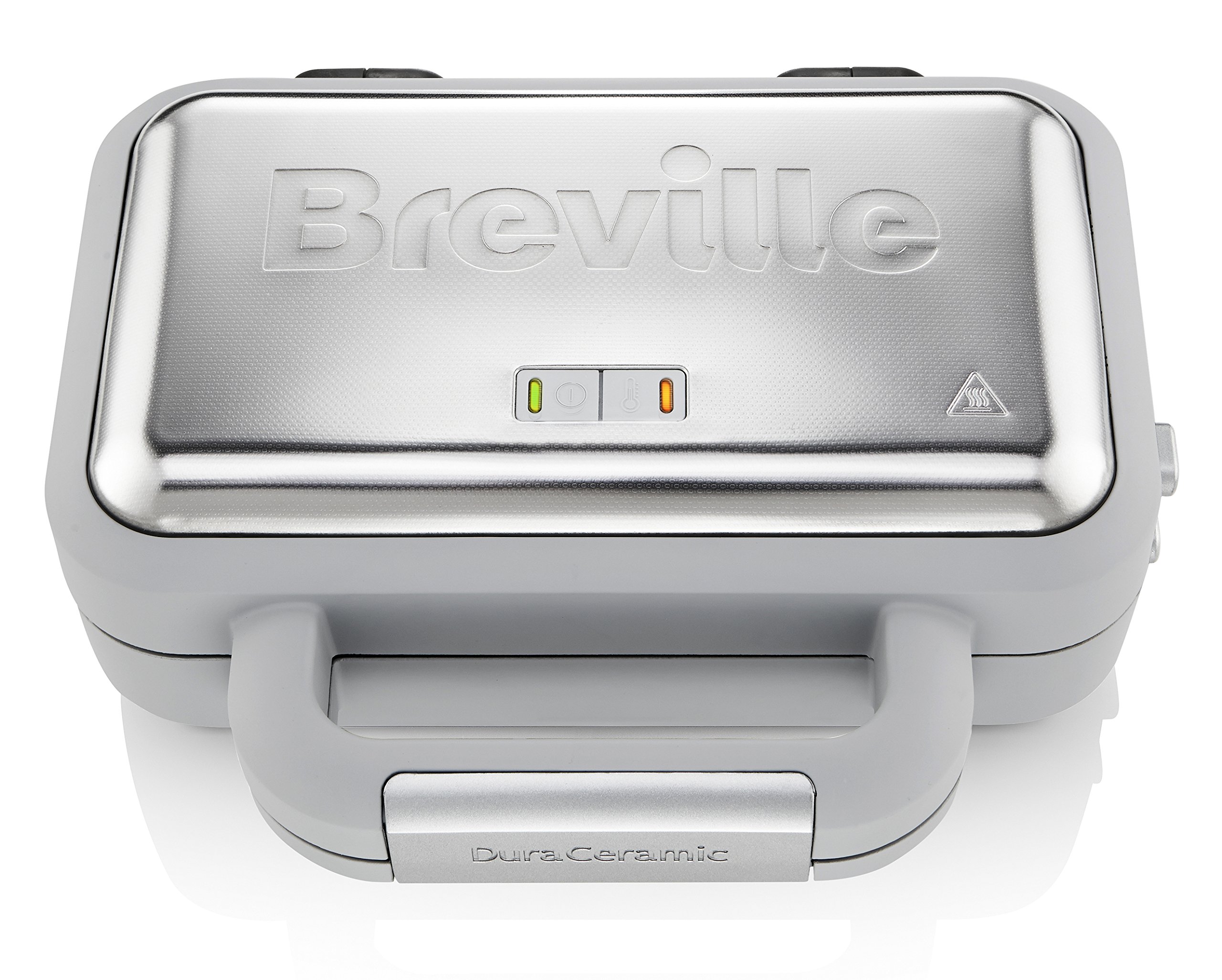 Breville DuraCeramic Waffle Maker | Non-Stick and Easy Clean Waffle Iron with Deep-Fill Removable Plates | White and Sta