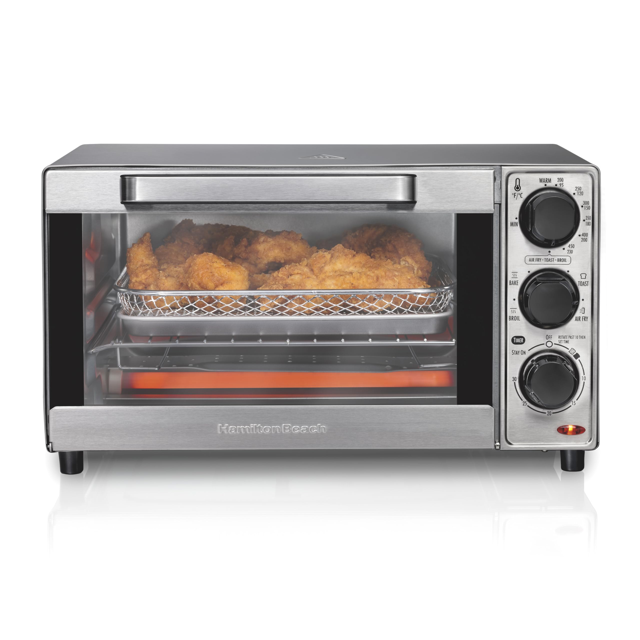Hamilton Beach Sure-Crisp Air Fryer Toaster Oven Combo, Fits 9” Pizza, 4 Slice Capacity, Powerful Circulation, Auto Shut