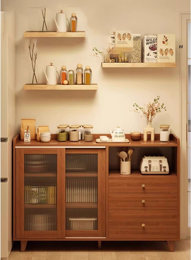 Sharpdo Coffee Corner Kitchen Side Cabinet with Drawers and Sliding Doors, Large Storage Capacity Kitchen Cabinet,Suitab