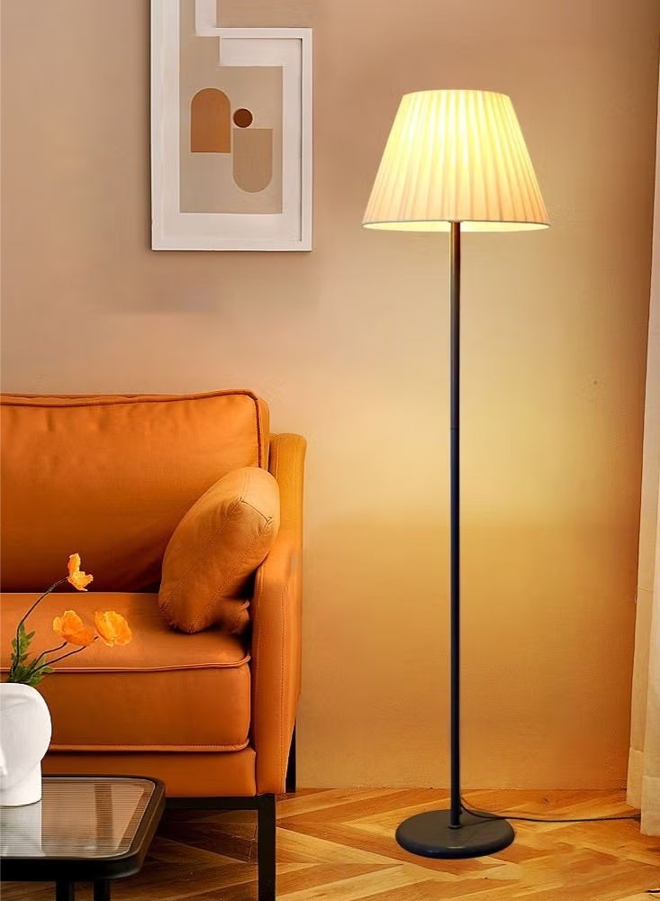 WALALLA Black Pole Floor Lamp Simple Design Tall Lamp with Shade Standing Lamp with LED Bulb 3 Color