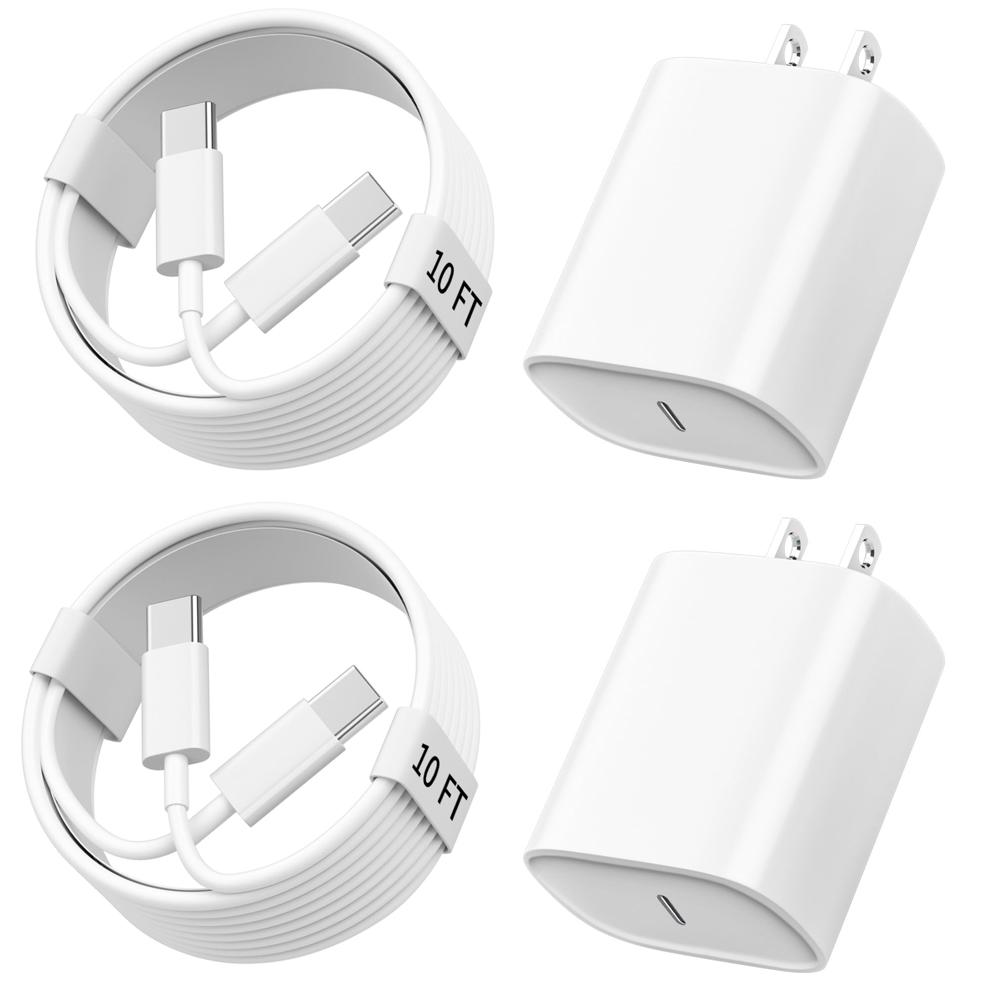 iPhone 17 16 15 Charger Fast Charging, 10 FT Long USB C Charger Cord with 20W Type C Fast Phone Charging Block for iPhon