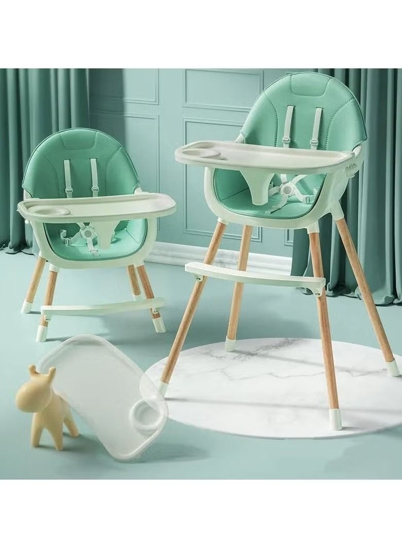 ORiTi Baby High Chair Wooden Baby Feeding Highchair with Removable Tray and Adjustable Legs,3-in-1 Infant Highchair