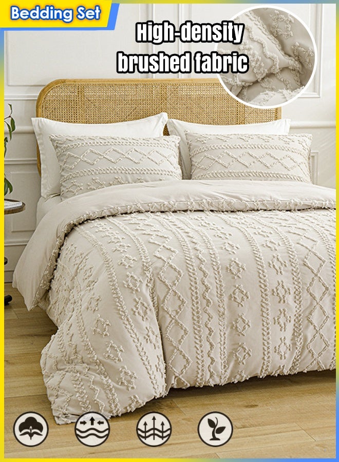 3-Piece Bedding Hotel-Grade Premium Microfiber Bedding Set, Breathable Wrinkle-Free Bed Linen For 1.5-2m Double Beds (NO